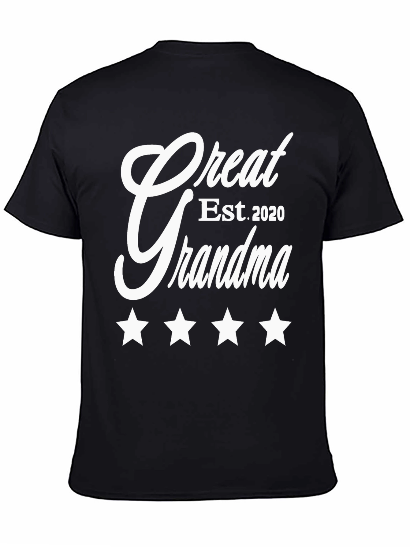 Great Grandma Est. 2020 Black T-Shirt