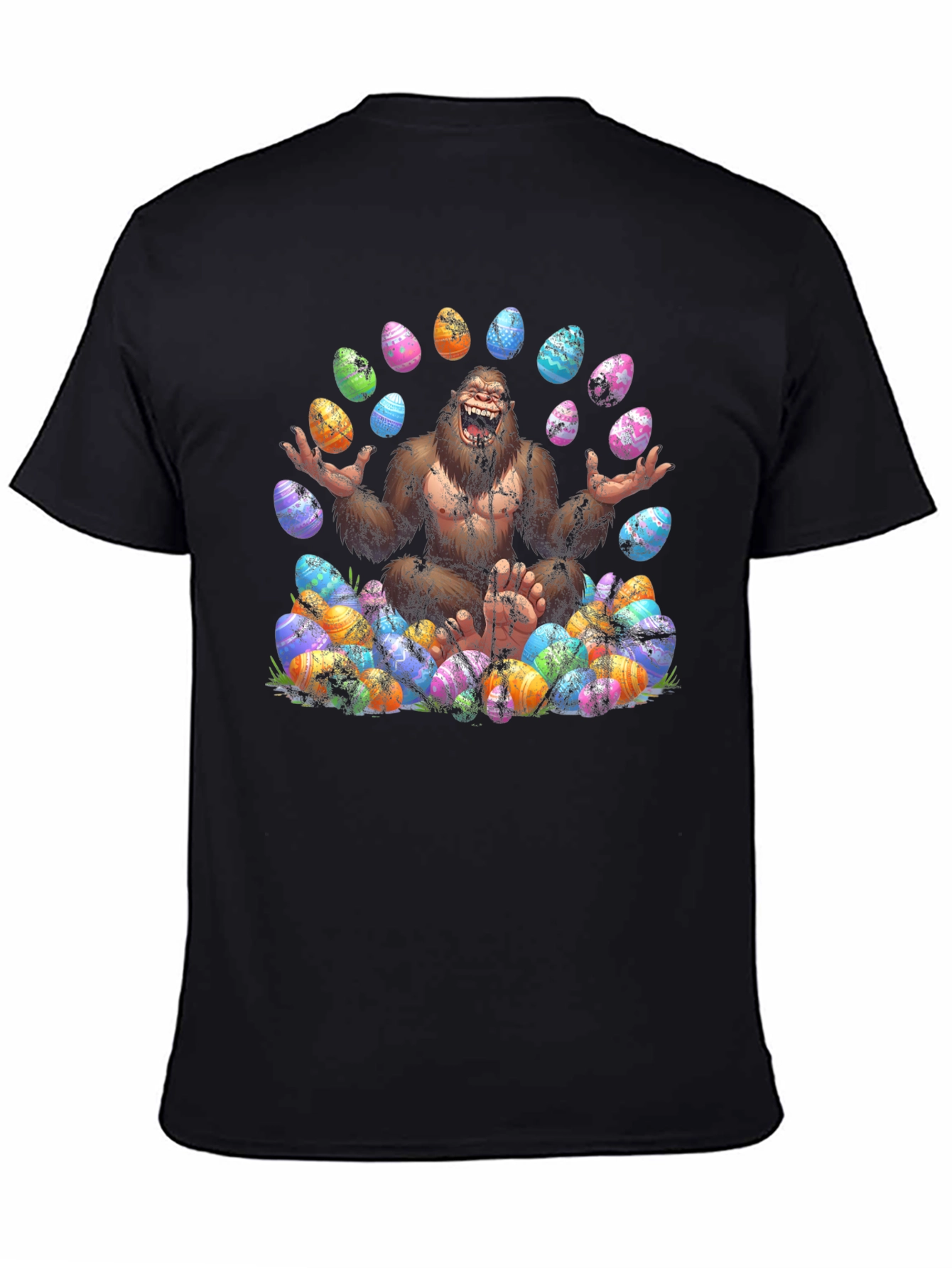 Bigfoot Easter Egg T-Shirt - Black
