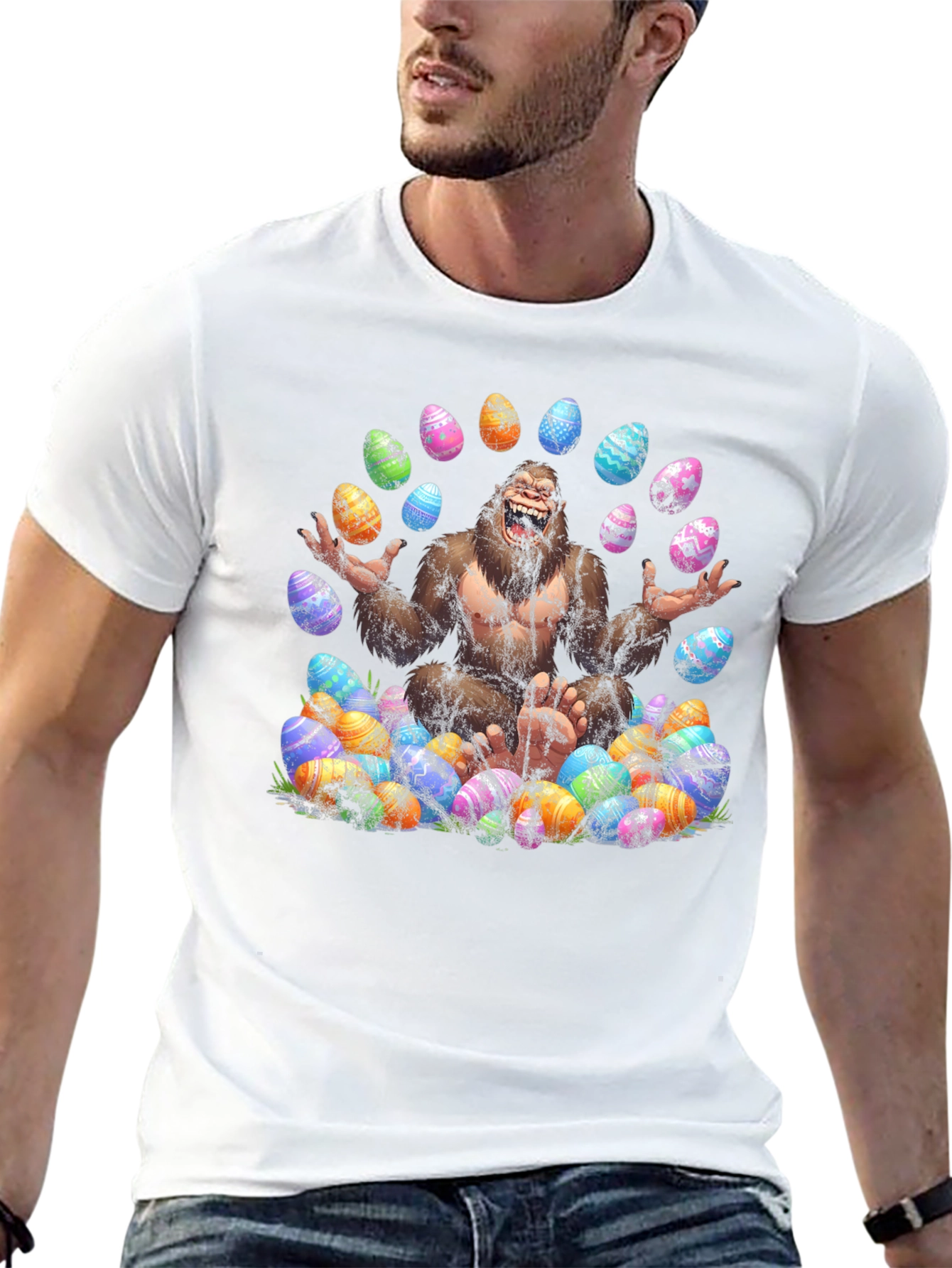 Bigfoot Easter Egg T-Shirt - Black
