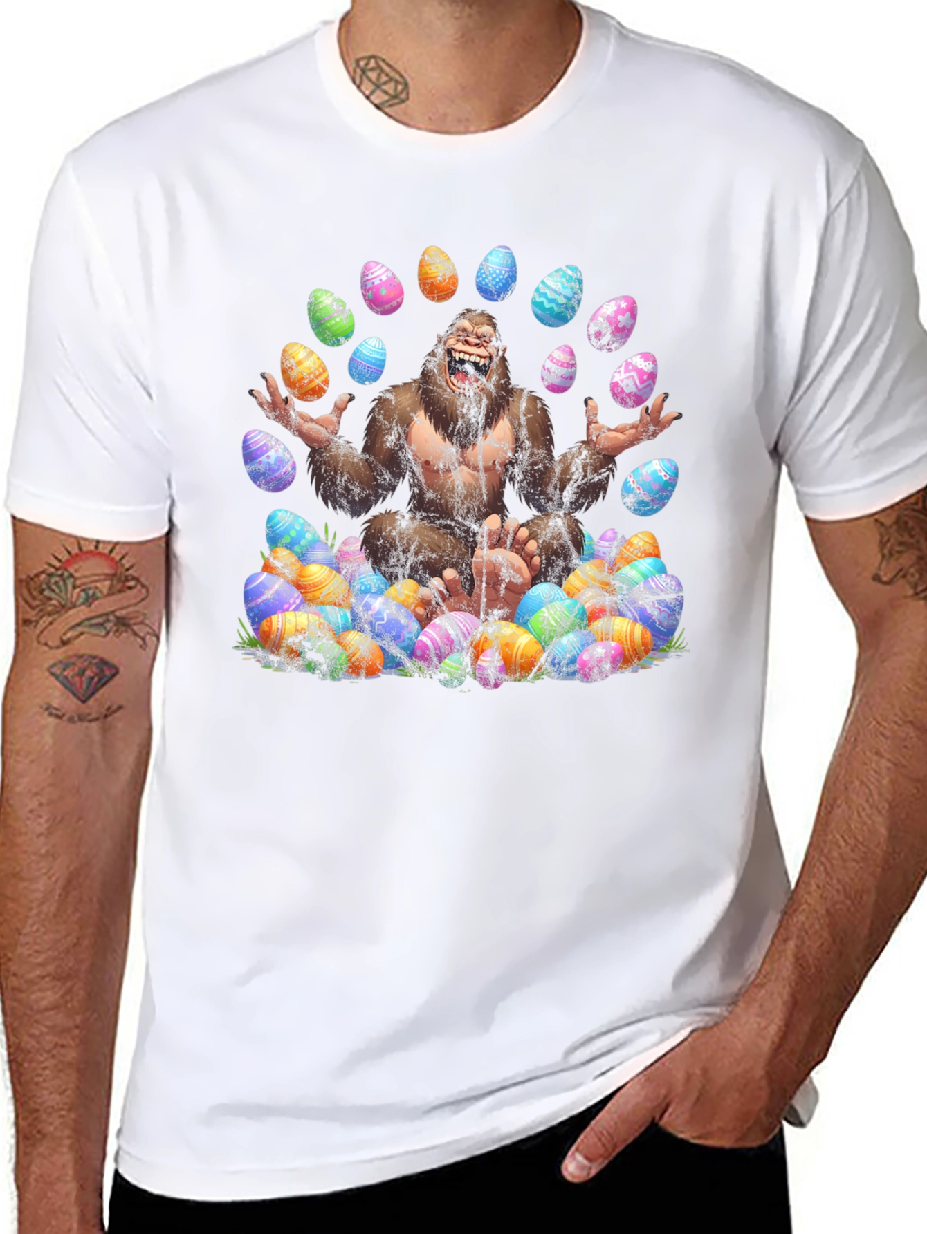Bigfoot Easter Egg T-Shirt - Black