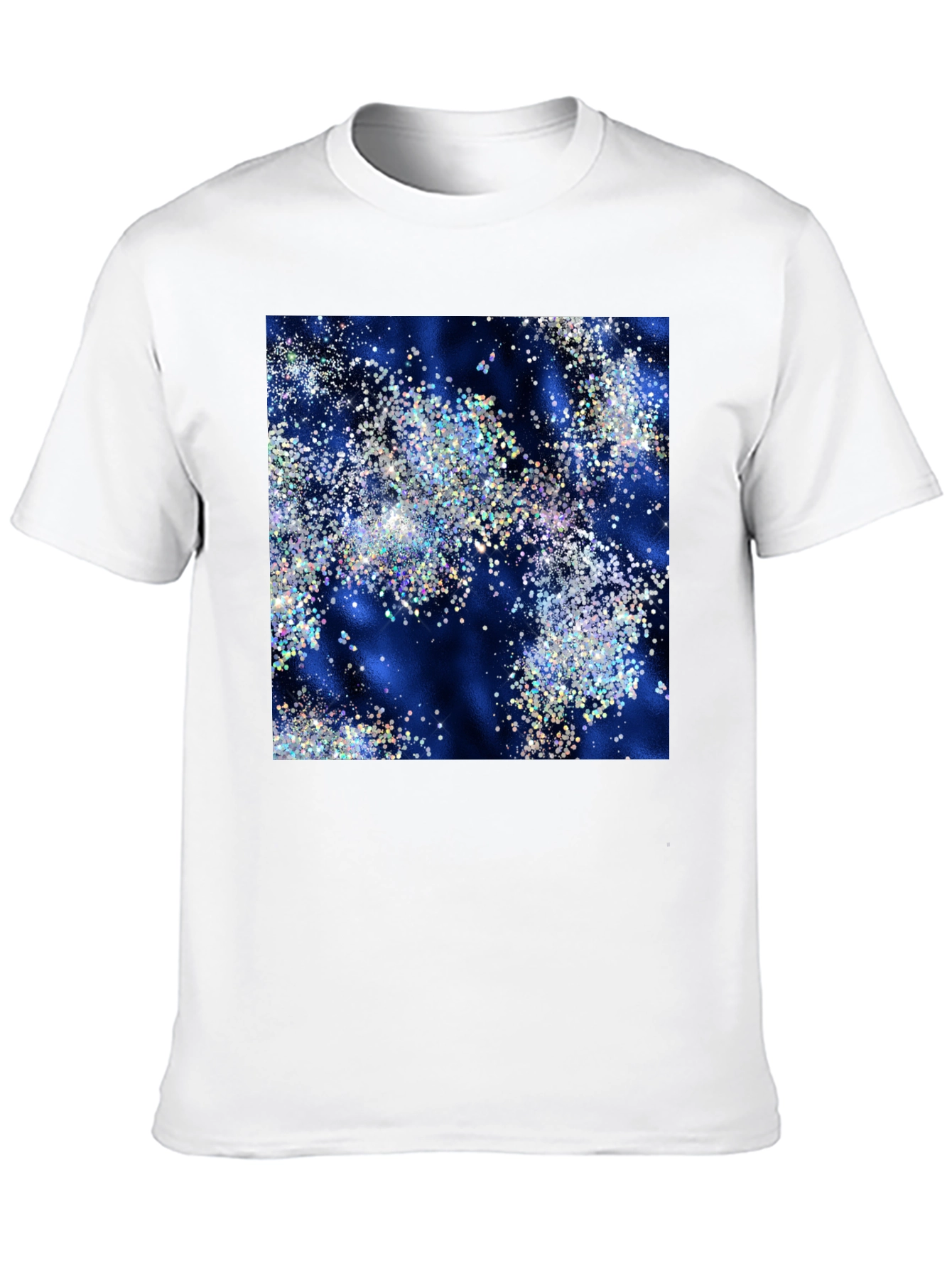 Sparkling Galaxy Print Black T-Shirt