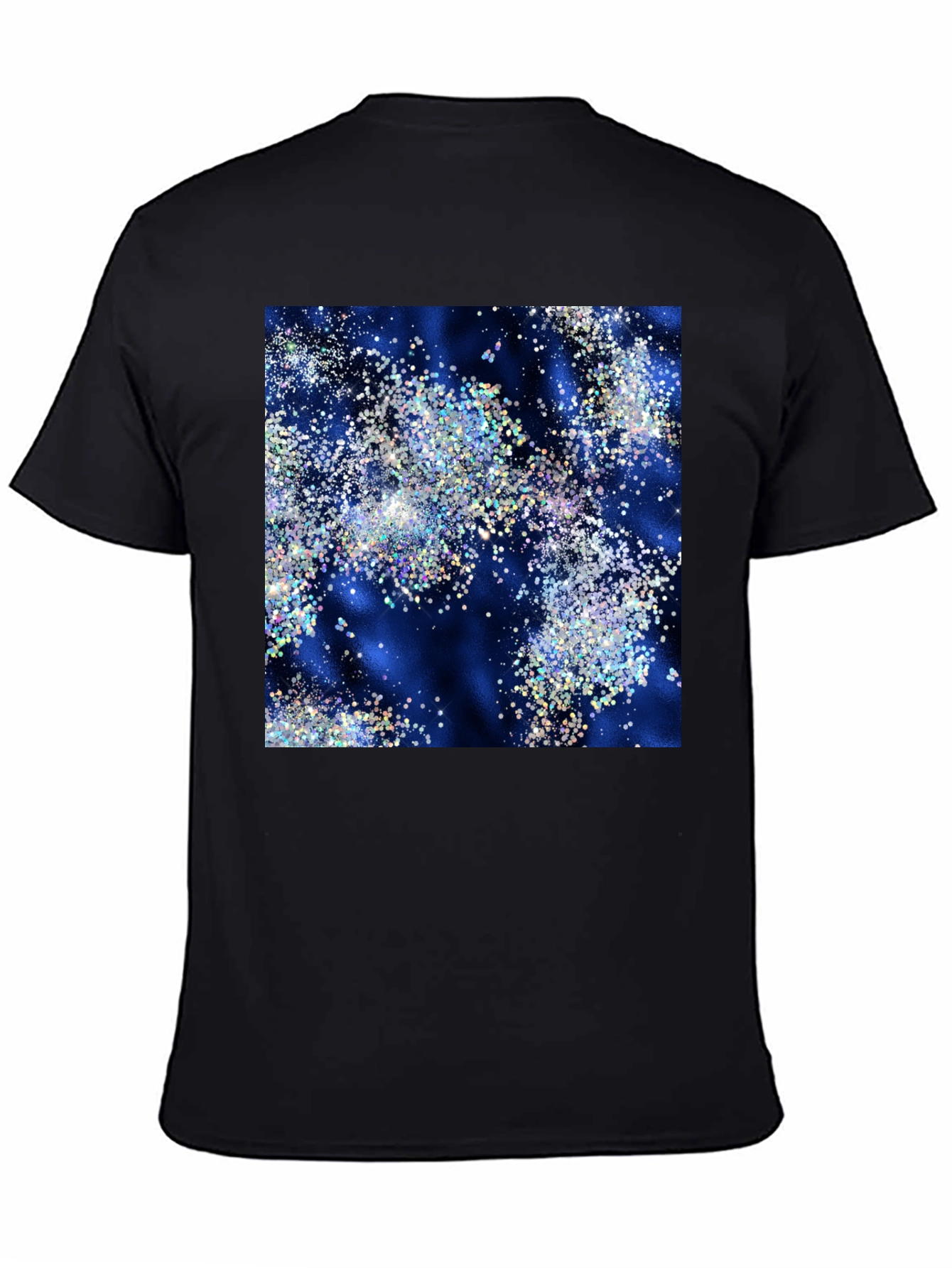 Sparkling Galaxy Print Black T-Shirt