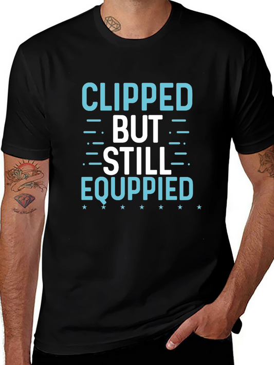 Clipped But Still Equippied Black Graphic Tee