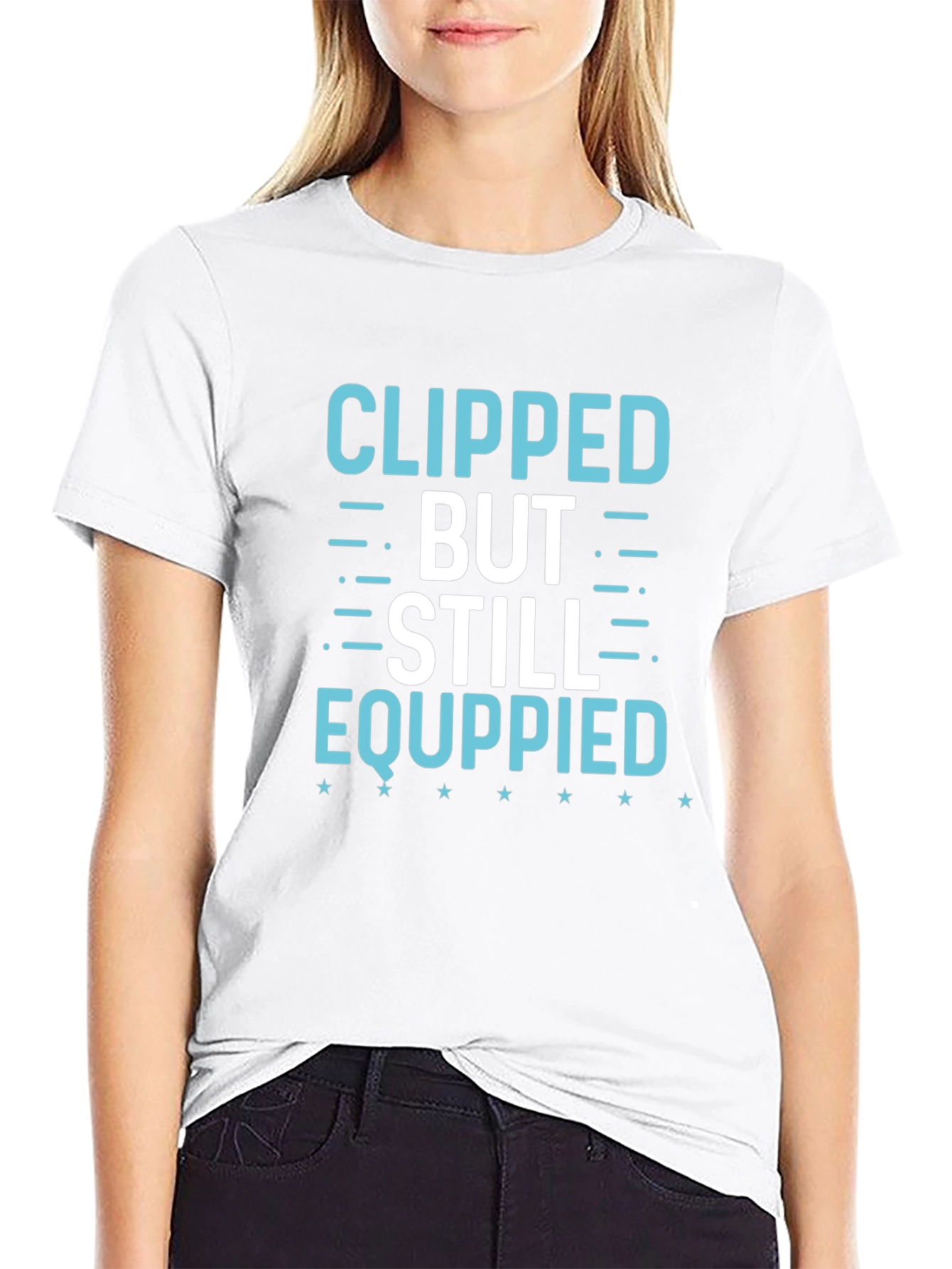 Clipped But Still Equippied Black Graphic Tee