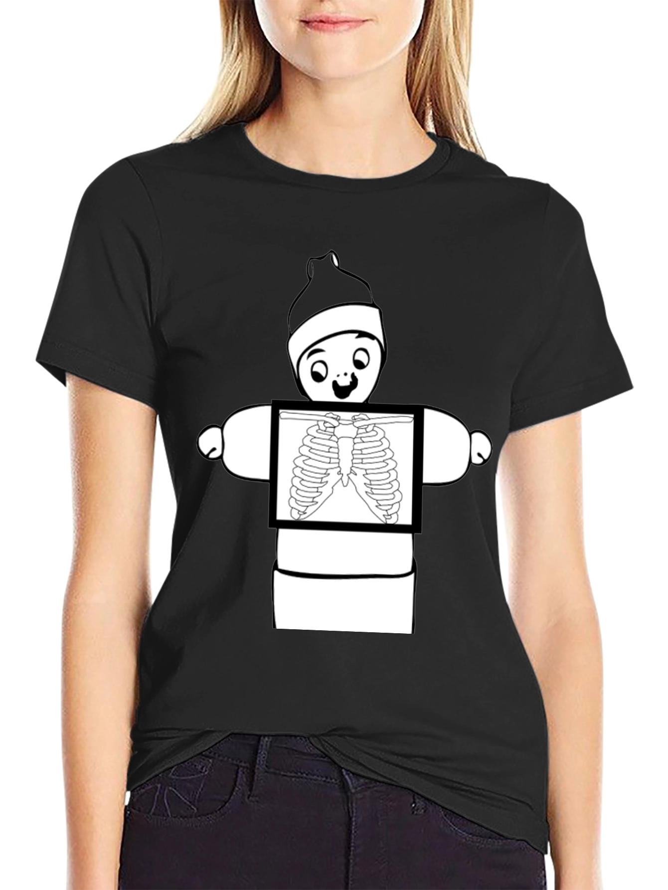 Funny X-Ray Stick Figure Graphic Tee