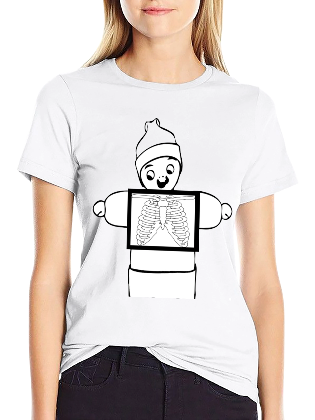 Funny X-Ray Stick Figure Graphic Tee