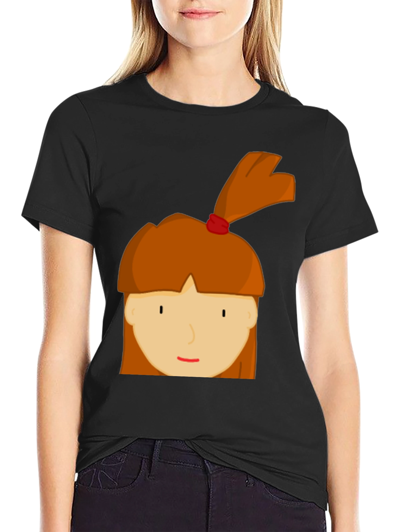 Cartoon Girl Graphic Tee - Fun & Casual Style