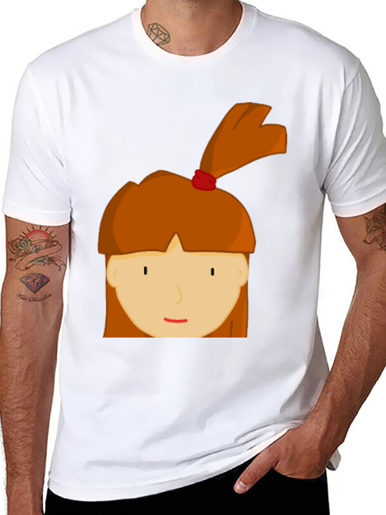 Cartoon Girl Graphic Tee - Fun & Casual Style
