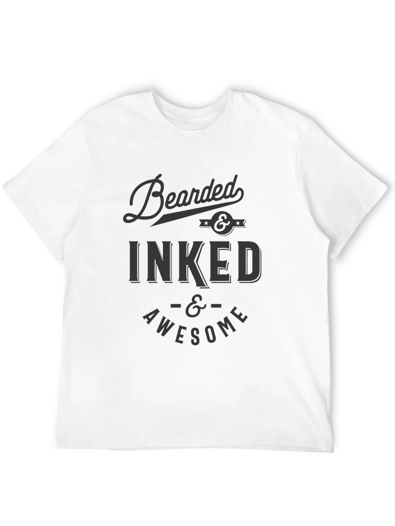 Bearded Inked and Awesome Black T-Shirt