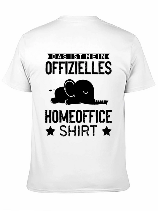 Funny Home Office Shirt - Elephant Design - Mens Black Tee