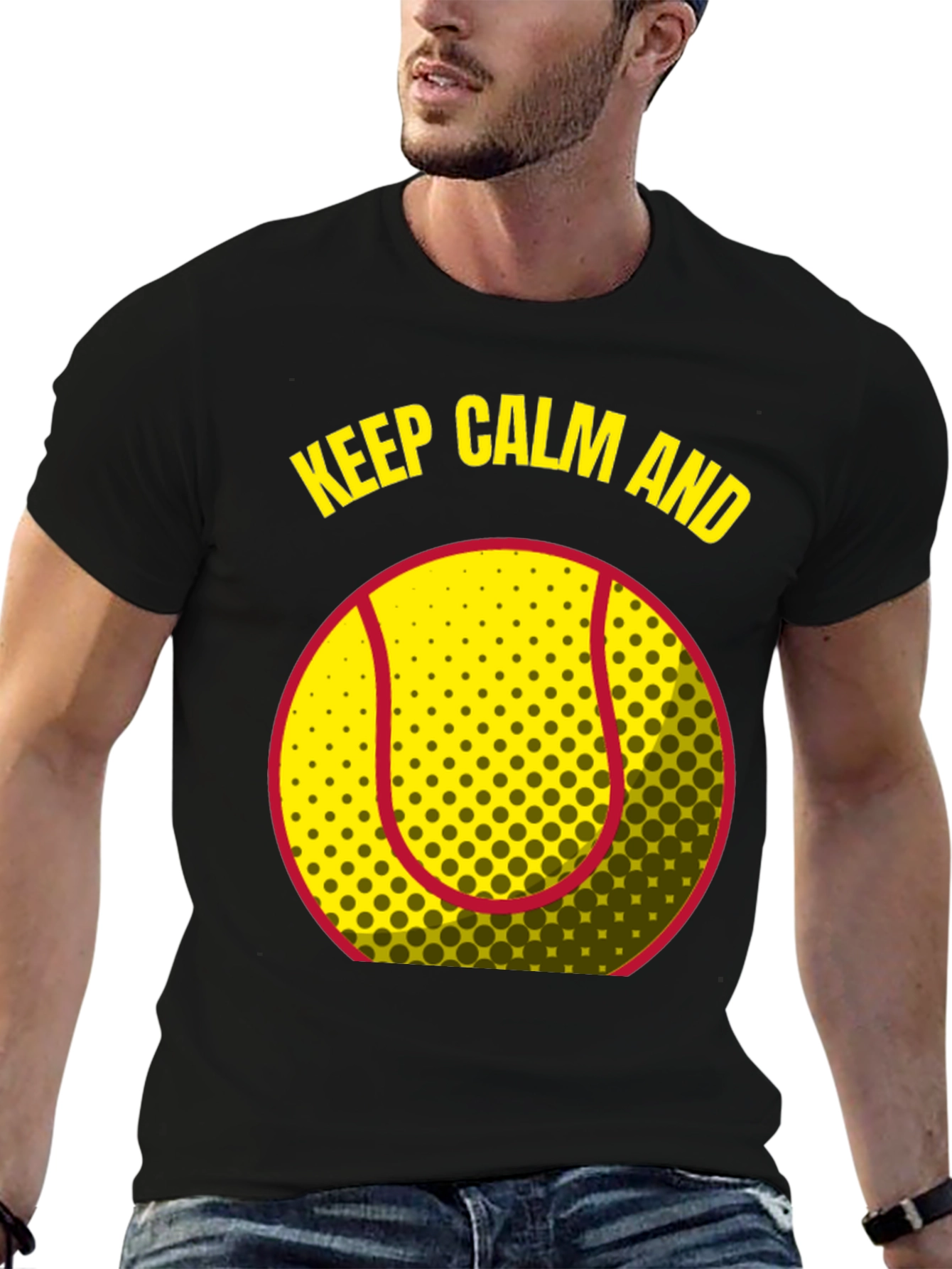 Keep Calm and Tennis T-Shirt - Black