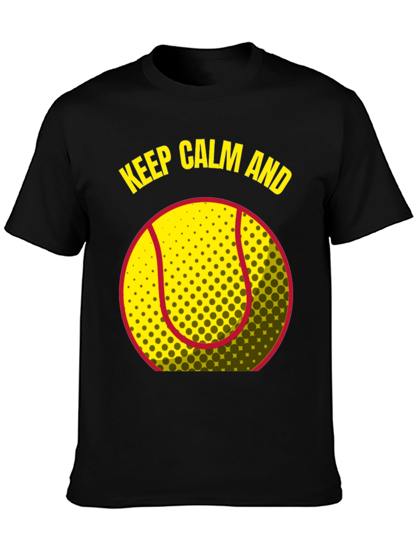 Keep Calm and Tennis T-Shirt - Black