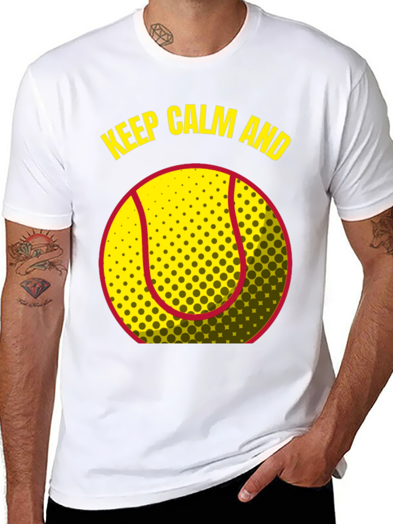 Keep Calm and Tennis T-Shirt - Black