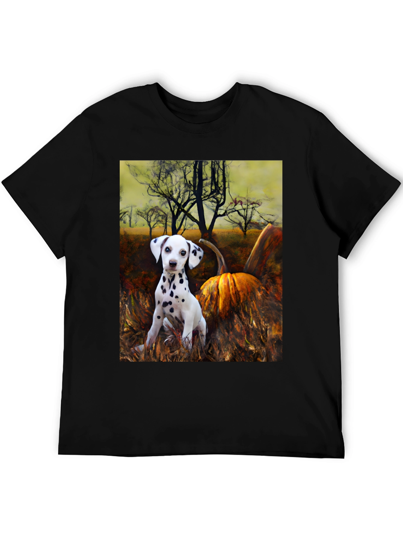 Dalmatian Puppy & Pumpkin T-Shirt - Autumn Vibes