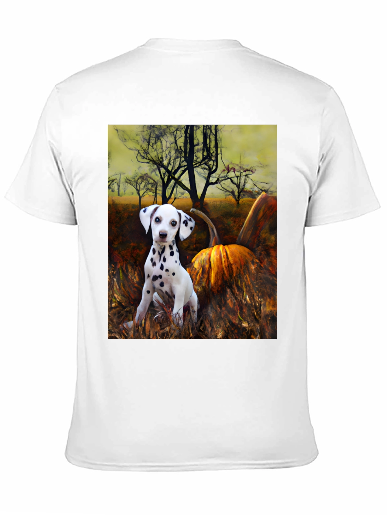 Dalmatian Puppy & Pumpkin T-Shirt - Autumn Vibes
