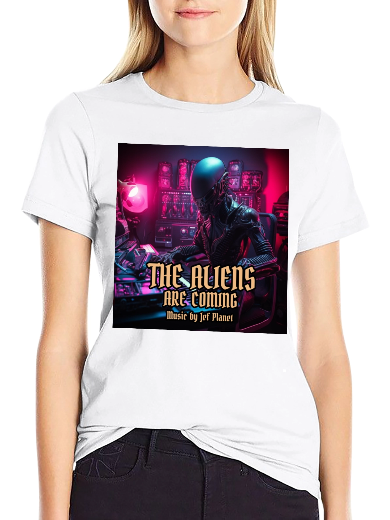 The Aliens Are Coming Black T-Shirt