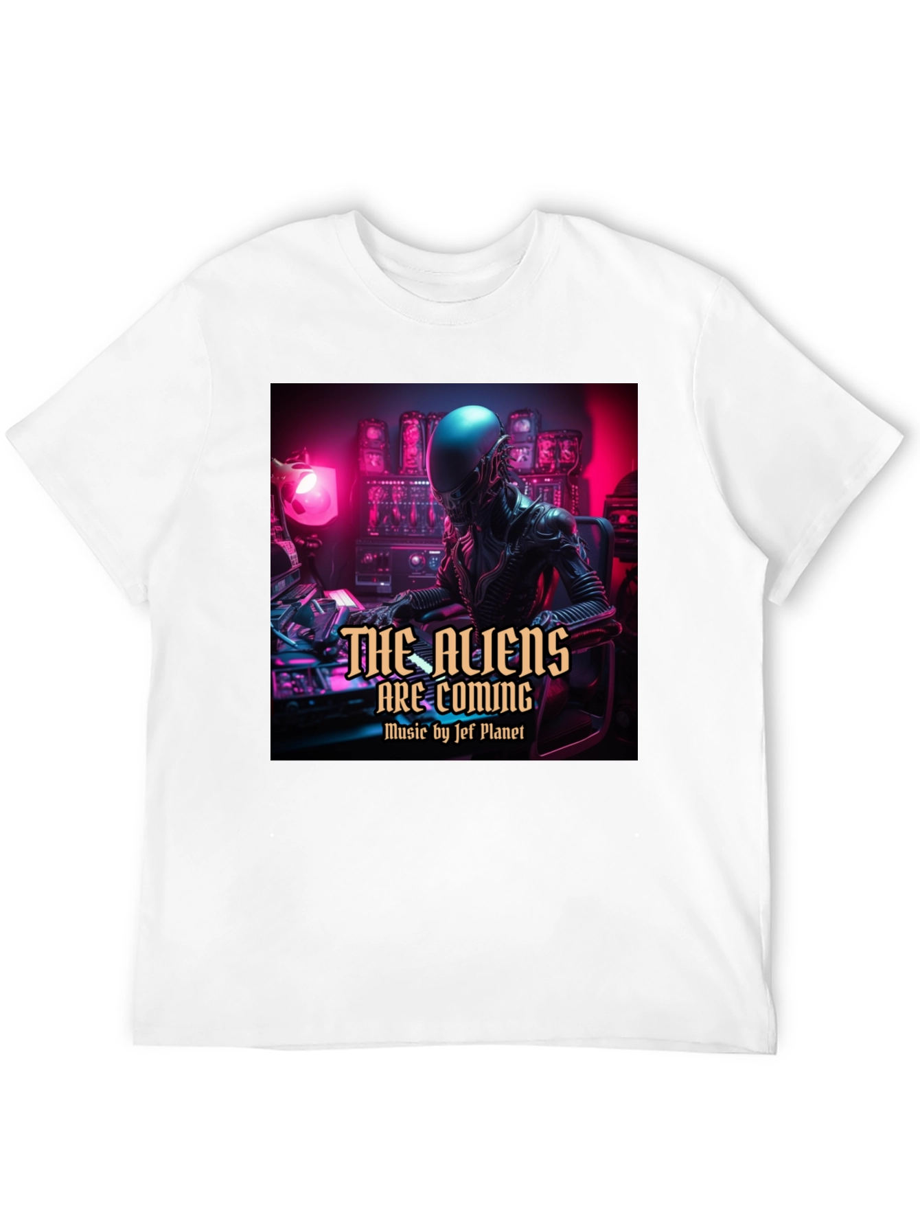 The Aliens Are Coming Black T-Shirt