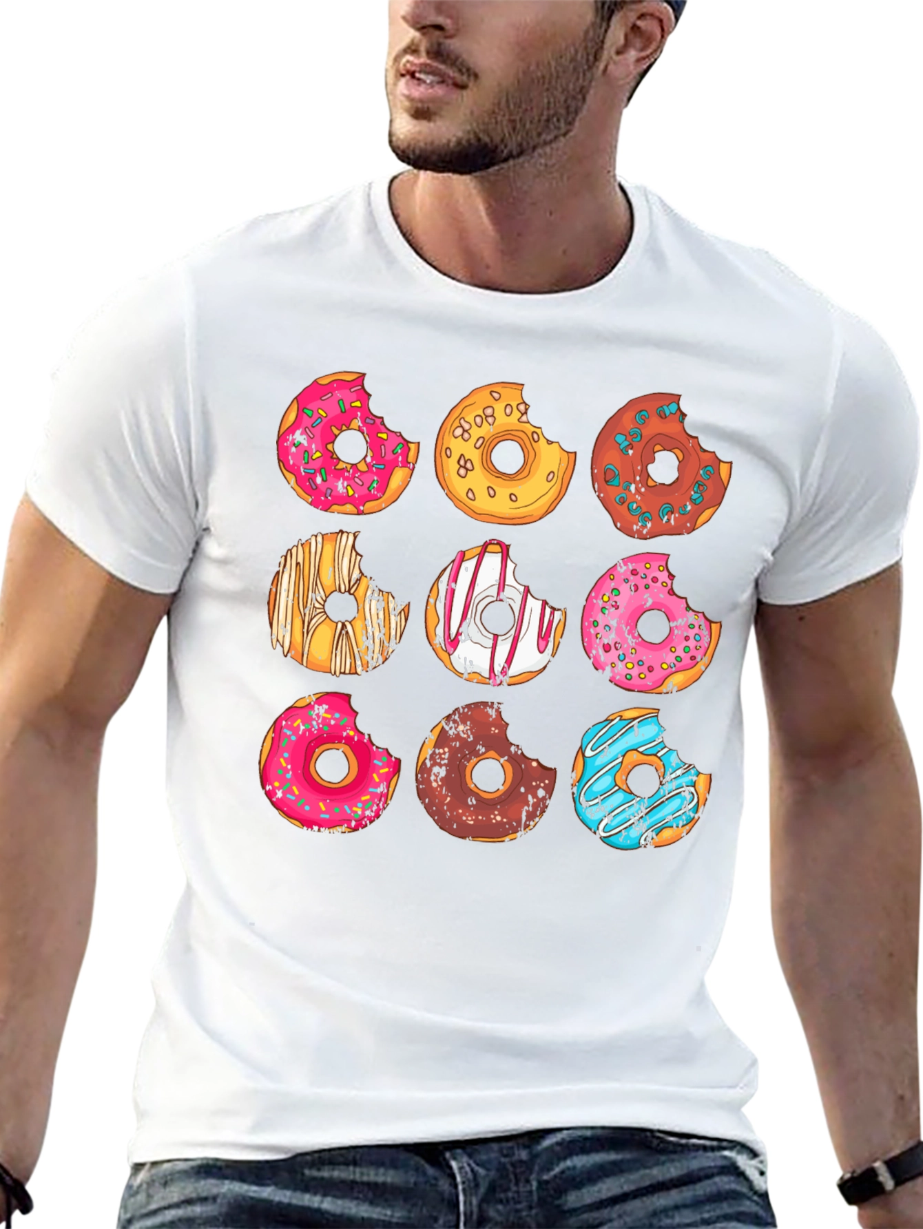 Donut Graphic T-Shirt - Unisex Casual Tee