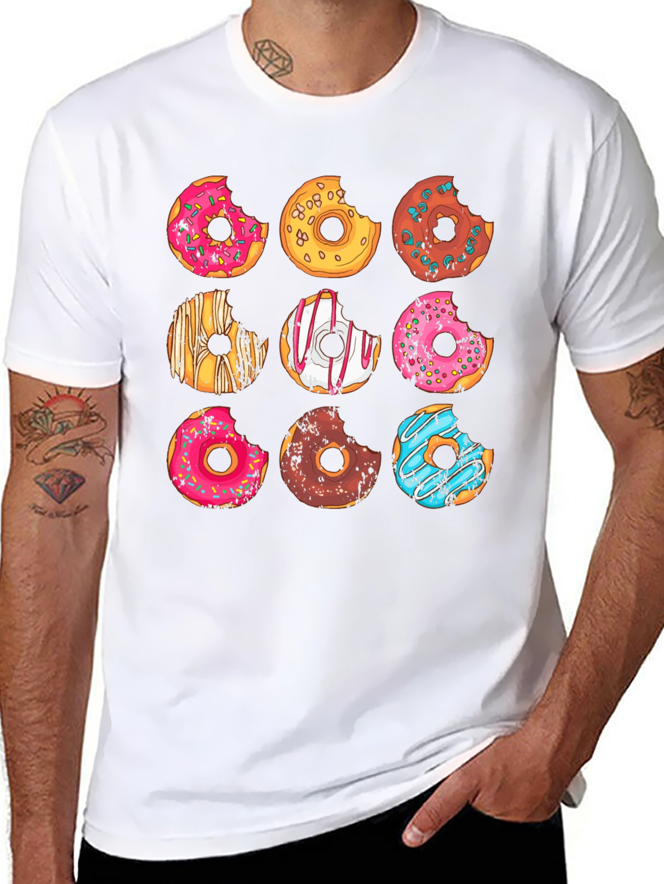 Donut Graphic T-Shirt - Unisex Casual Tee