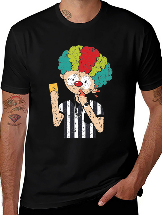 Clown Referee Graphic Tee - Novelty Humor T-Shirt
