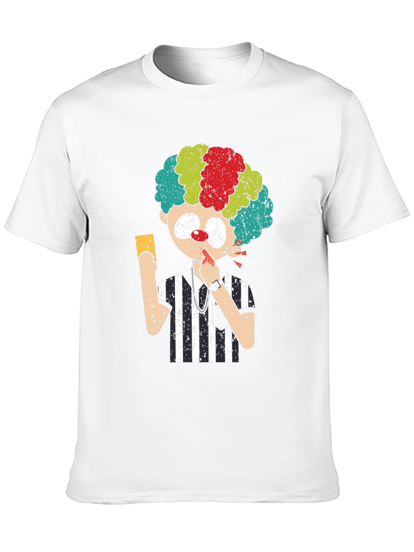 Clown Referee Graphic Tee - Novelty Humor T-Shirt