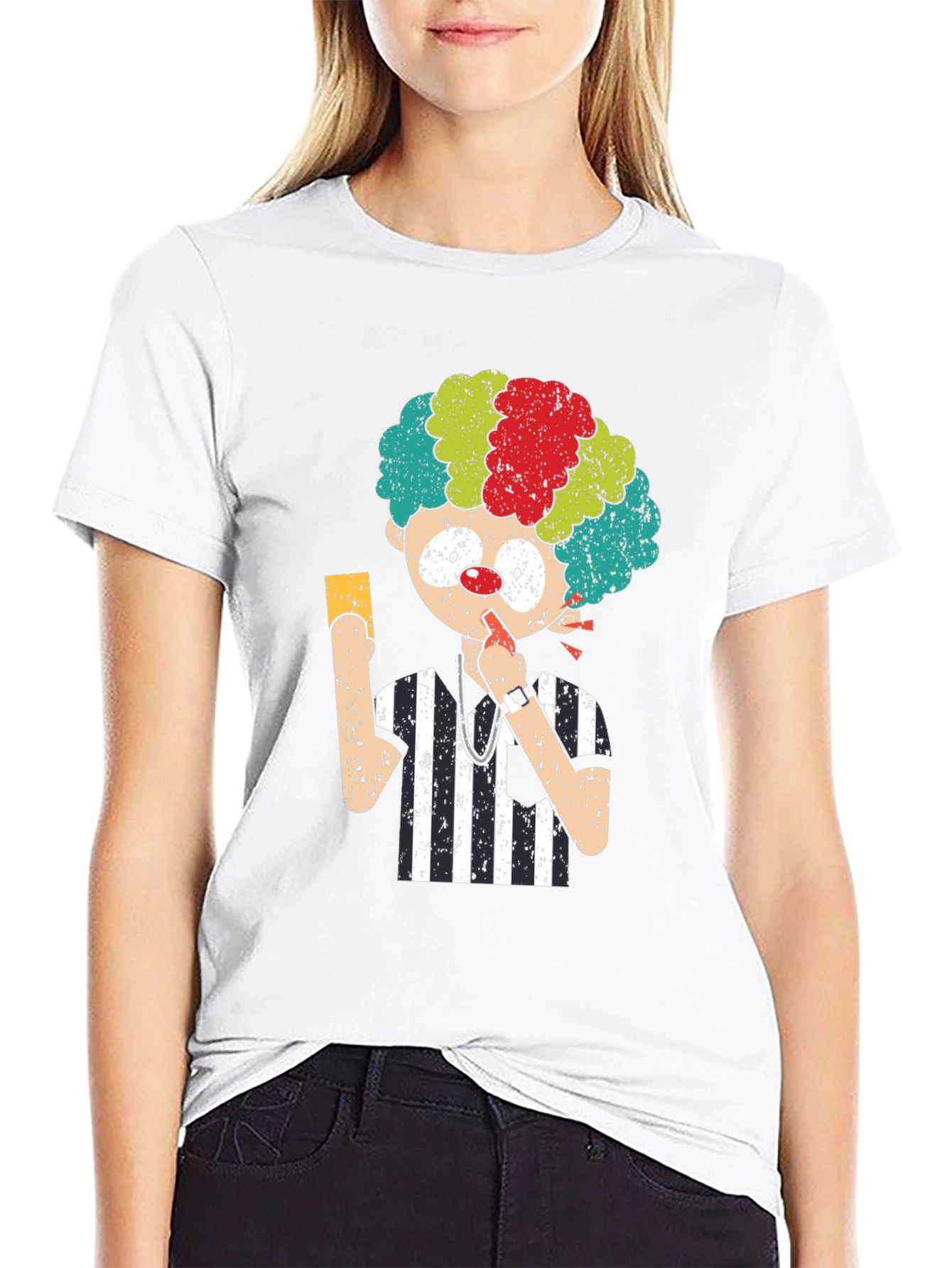 Clown Referee Graphic Tee - Novelty Humor T-Shirt