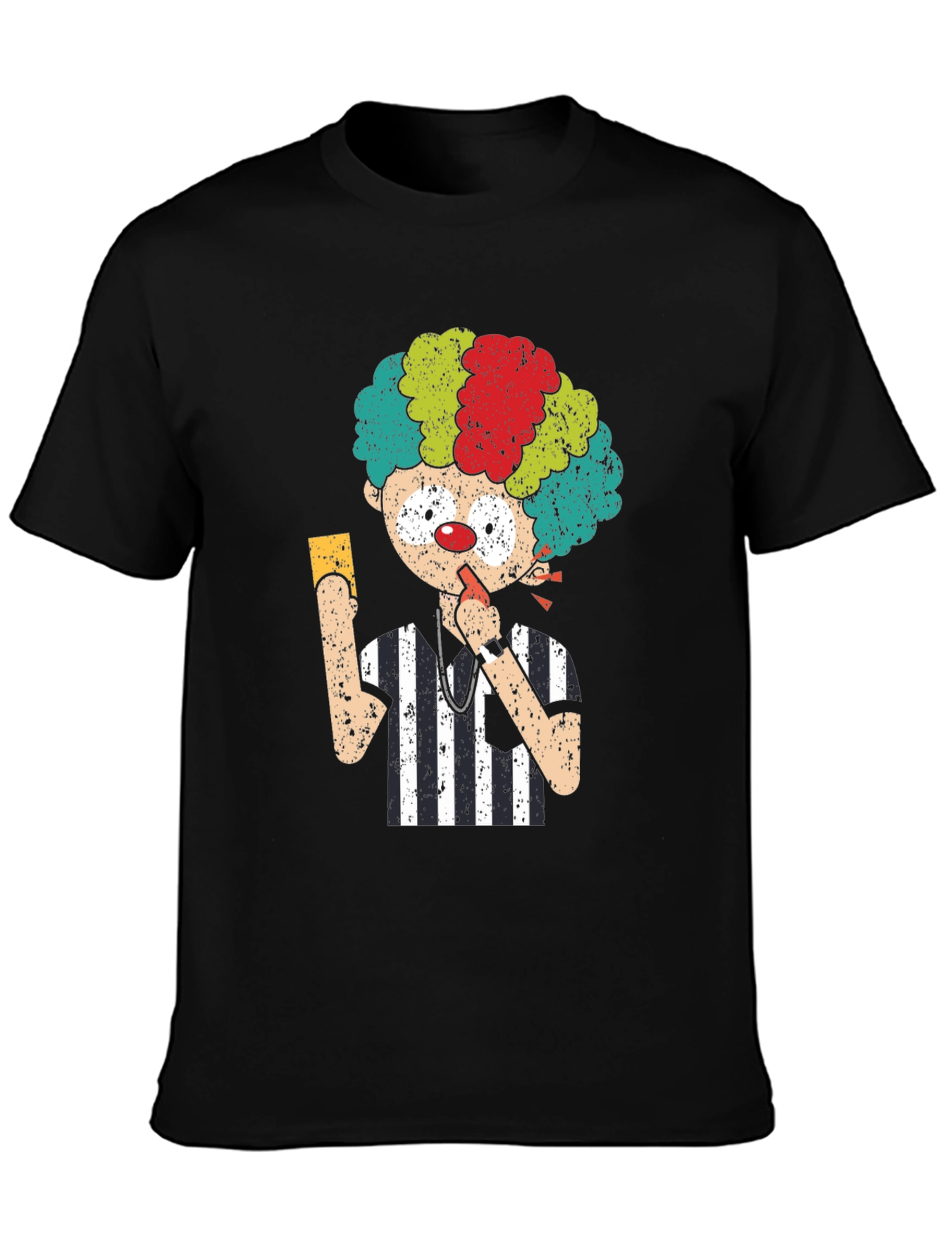 Clown Referee Graphic Tee - Novelty Humor T-Shirt