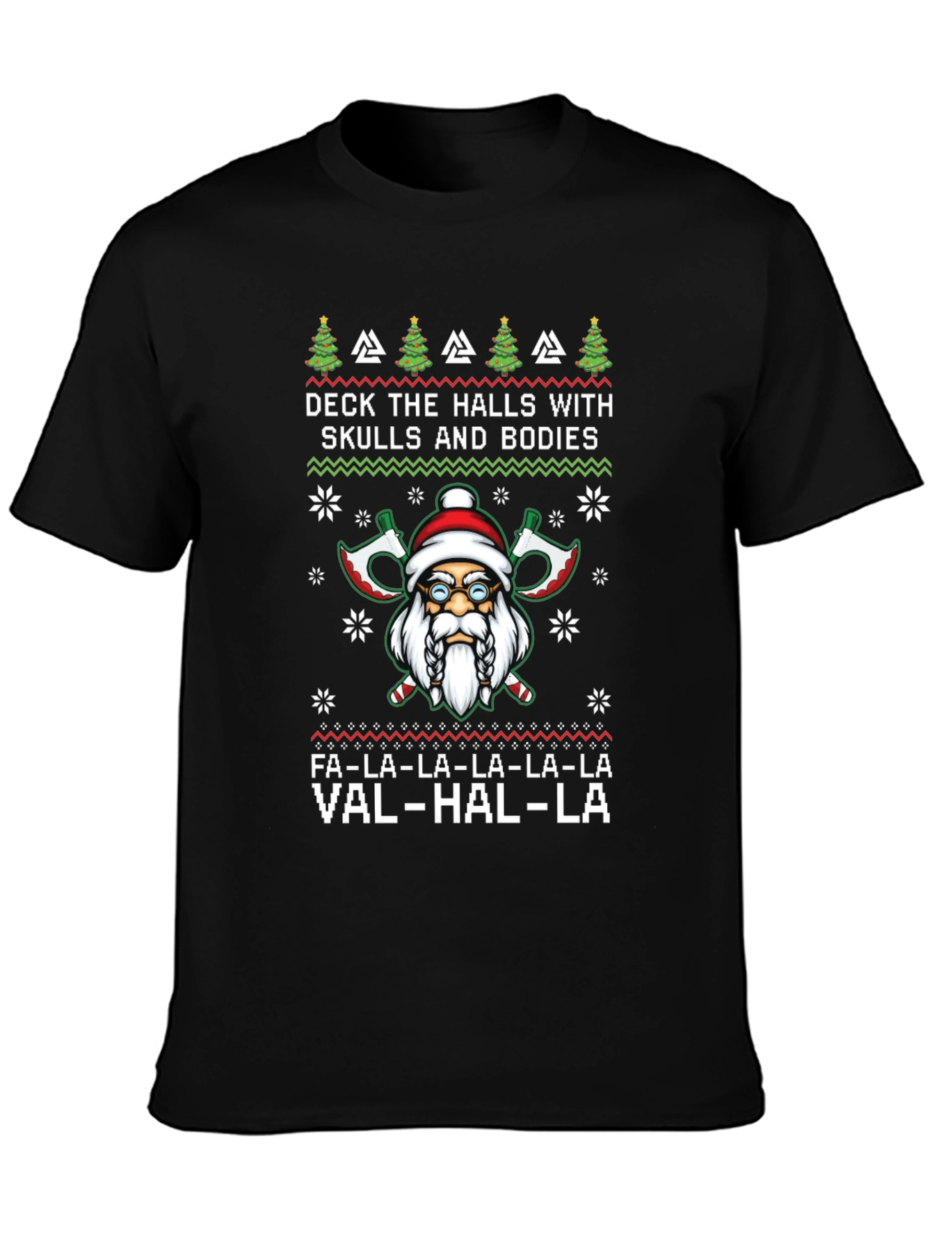 Viking Santa Ugly Christmas Sweater Style T-Shirt