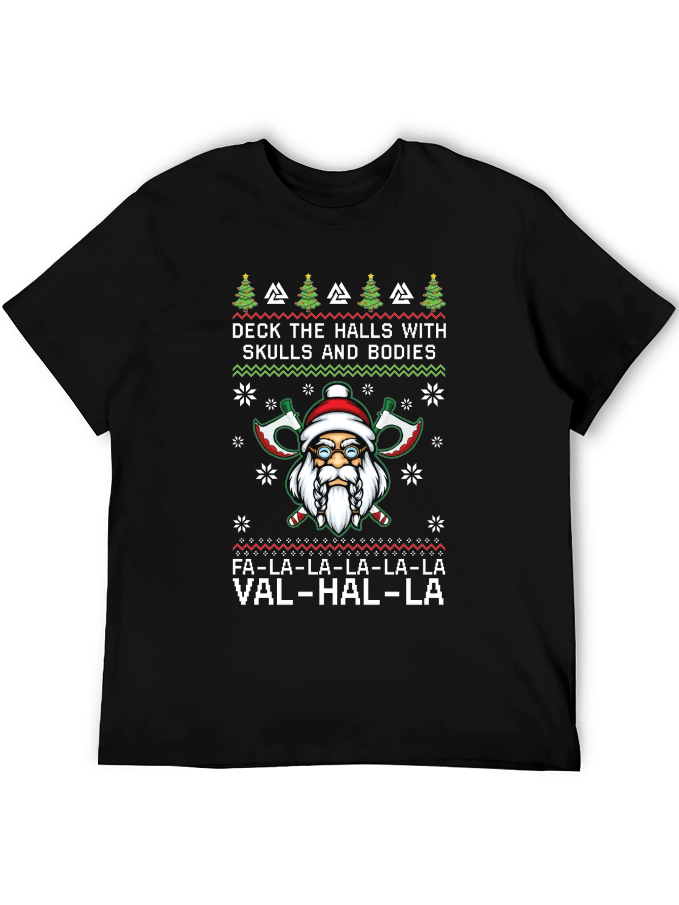 Viking Santa Ugly Christmas Sweater Style T-Shirt