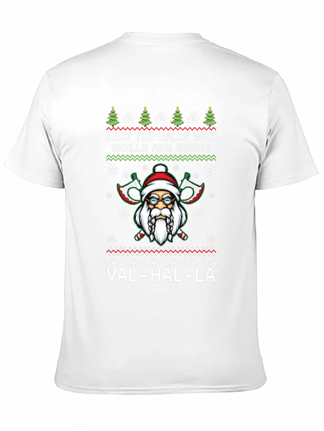 Viking Santa Ugly Christmas Sweater Style T-Shirt