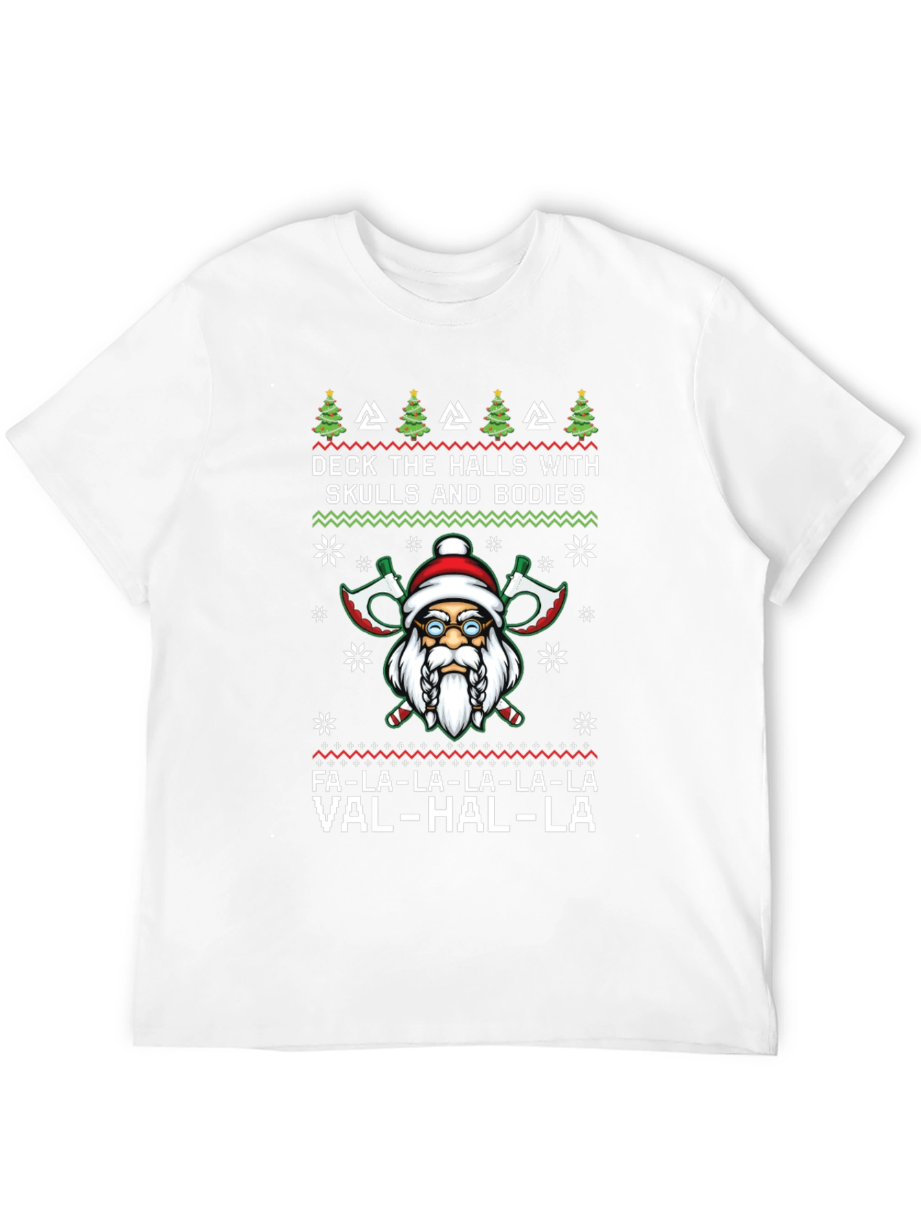 Viking Santa Ugly Christmas Sweater Style T-Shirt