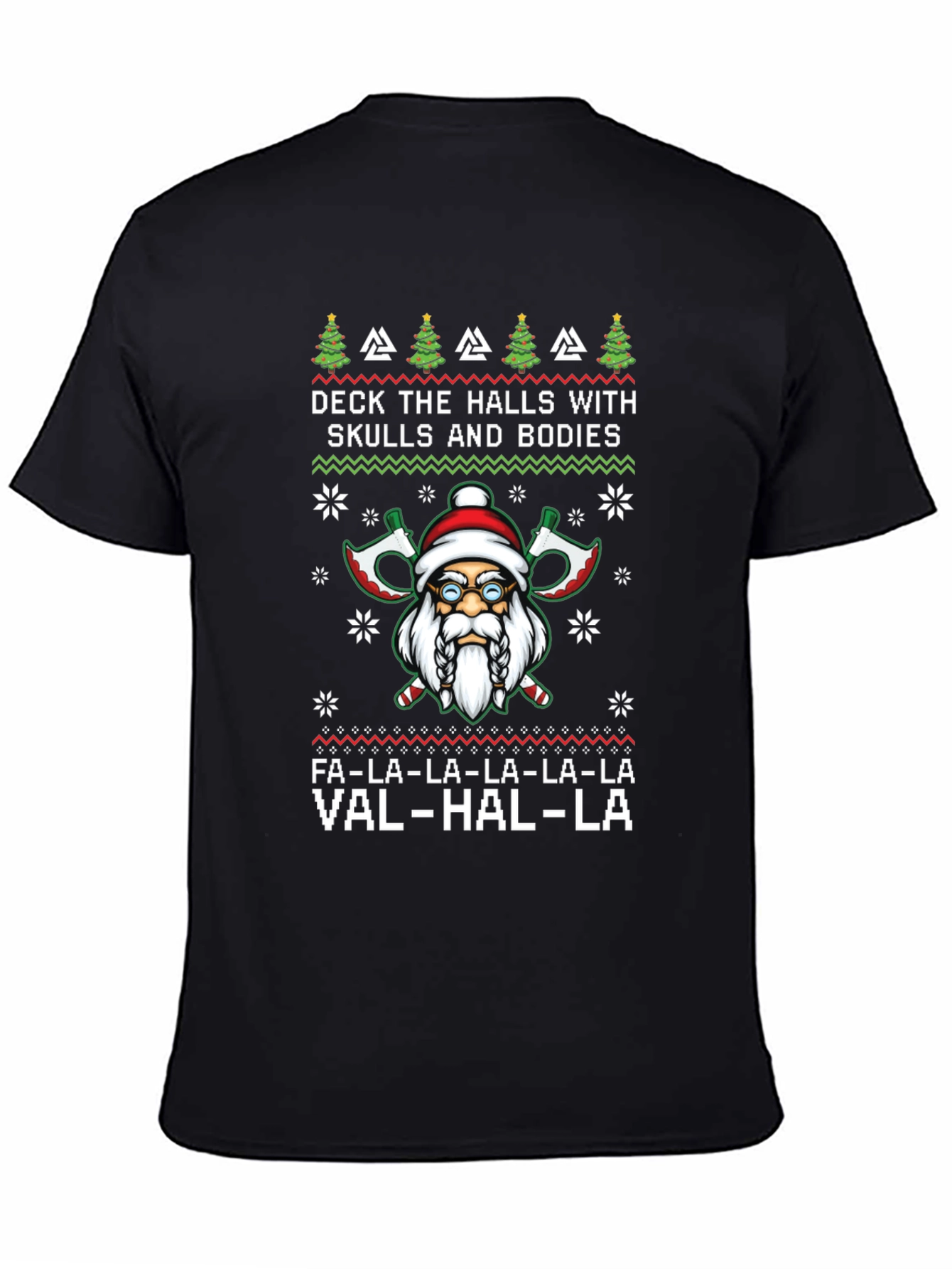 Viking Santa Ugly Christmas Sweater Style T-Shirt