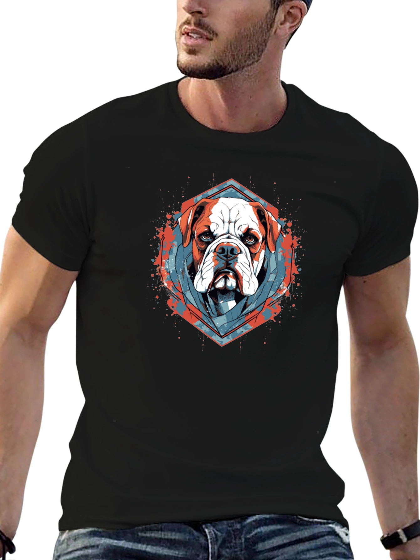Bulldog Graphic Tee - Mens Black T-Shirt