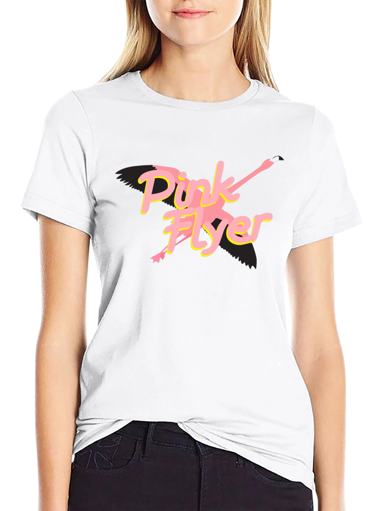 Pink Flyer Black T-Shirt