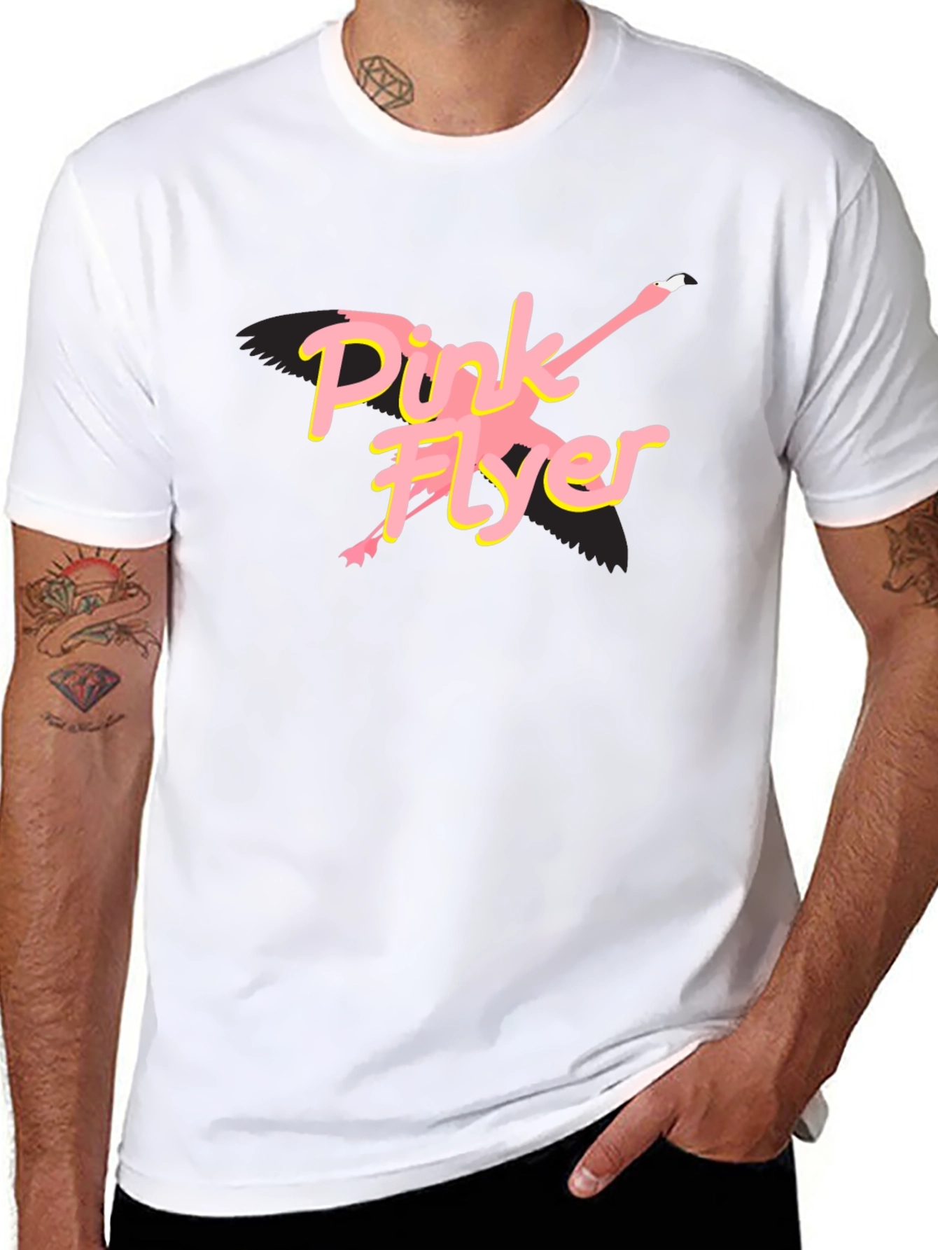 Pink Flyer Black T-Shirt