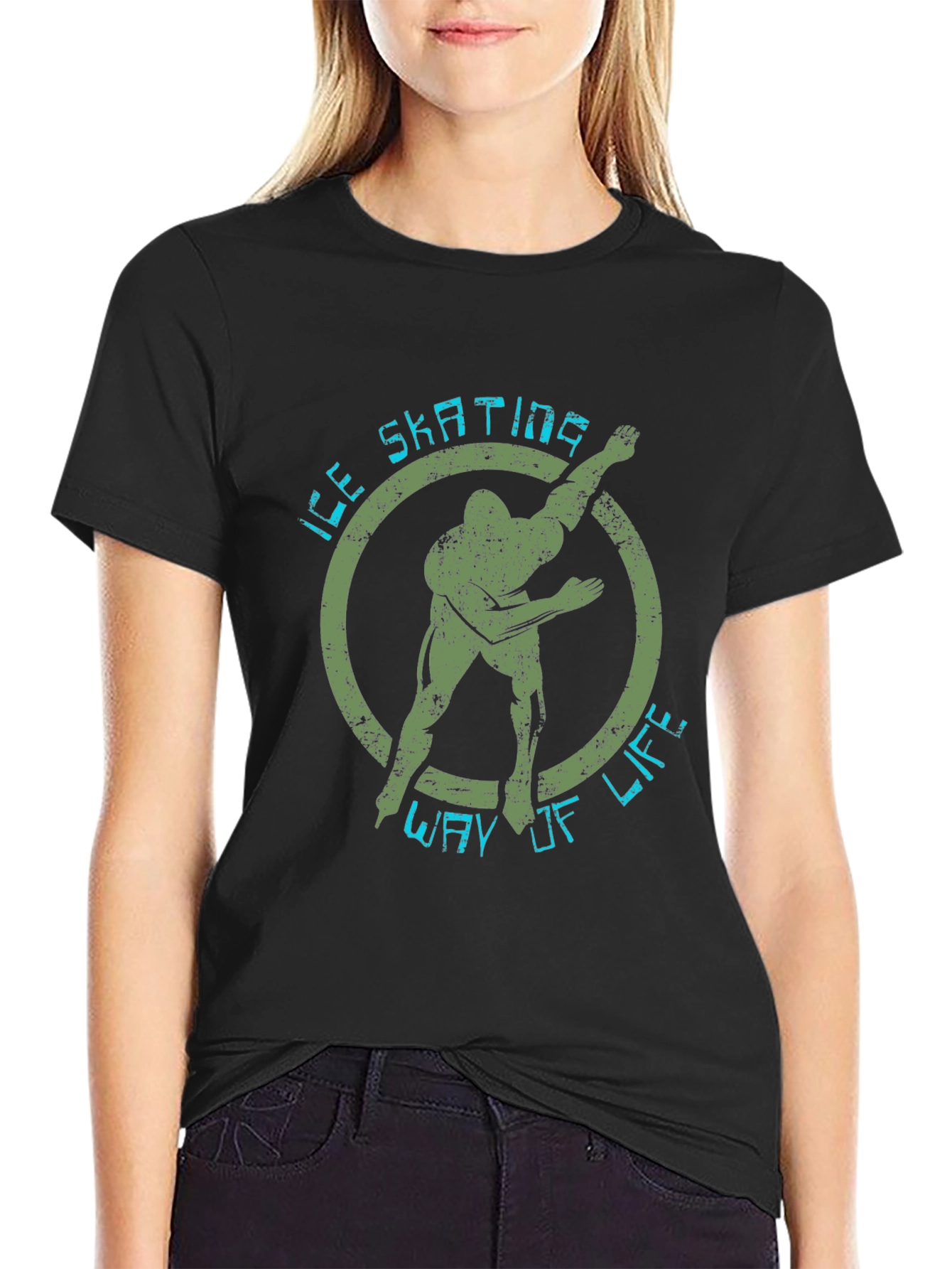 Ice Skating Way of Life Black Graphic Tee