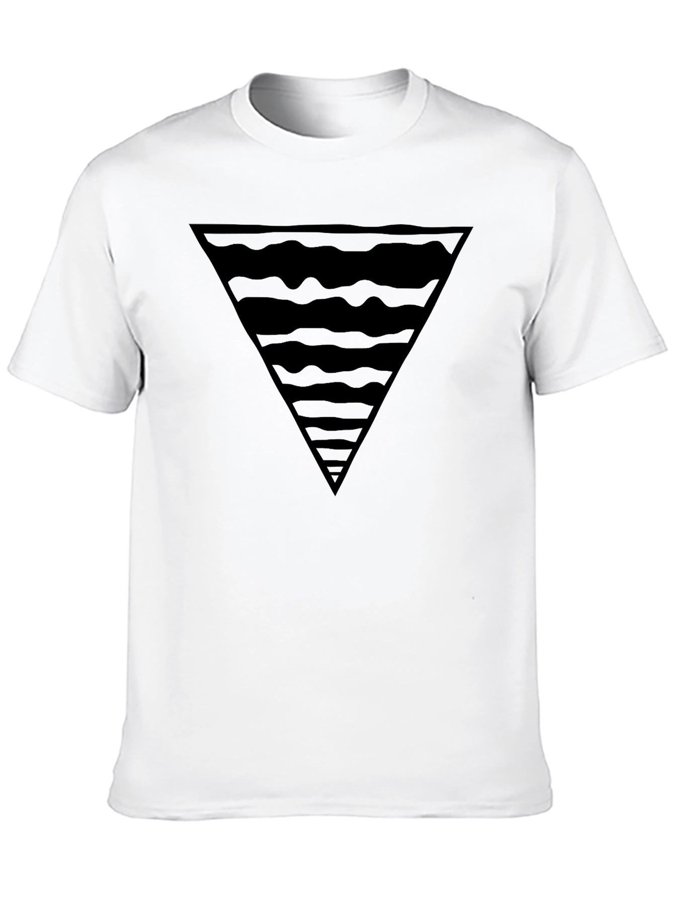 Modern Black Triangle Wave Graphic T-Shirt