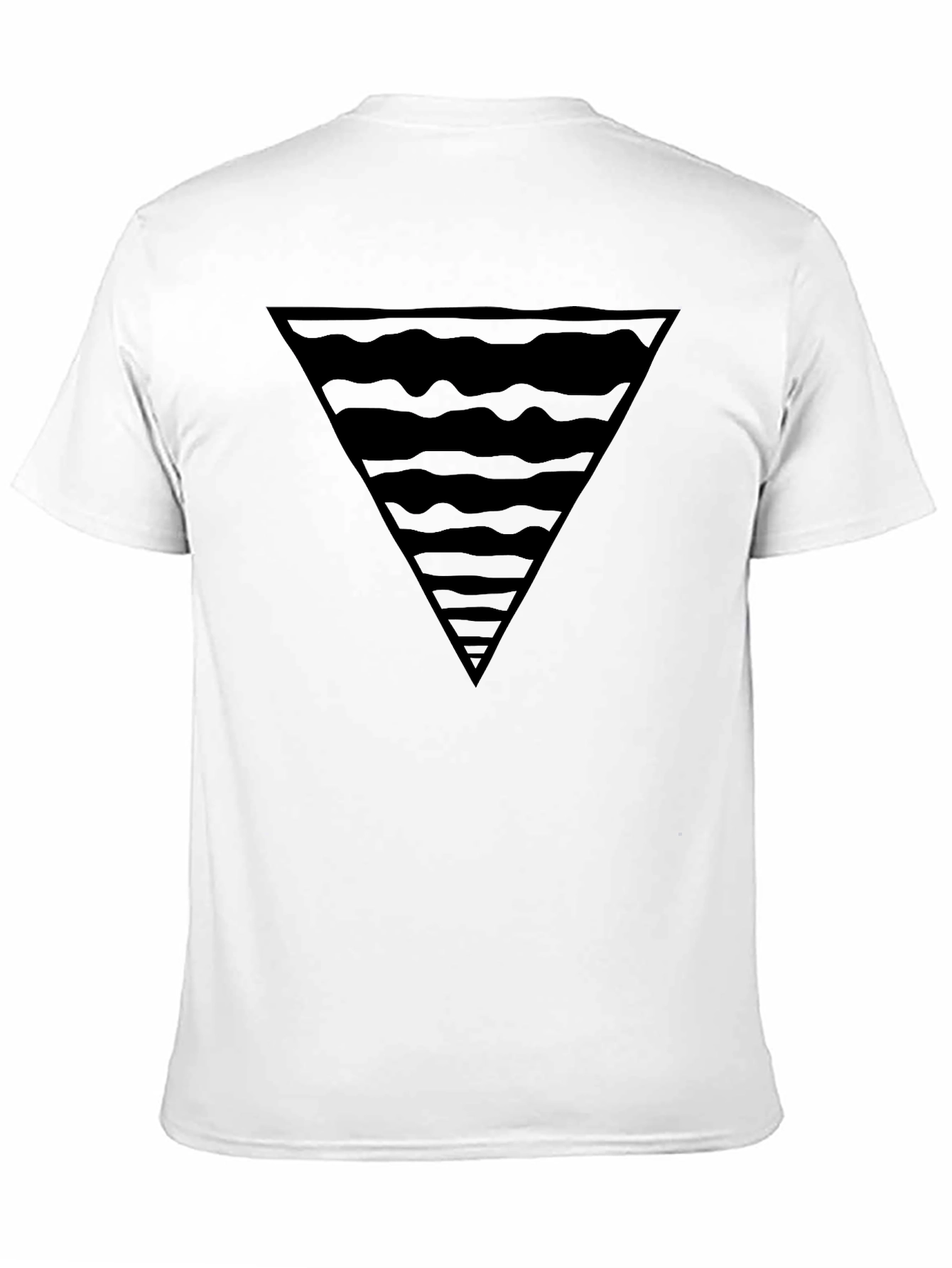 Modern Black Triangle Wave Graphic T-Shirt