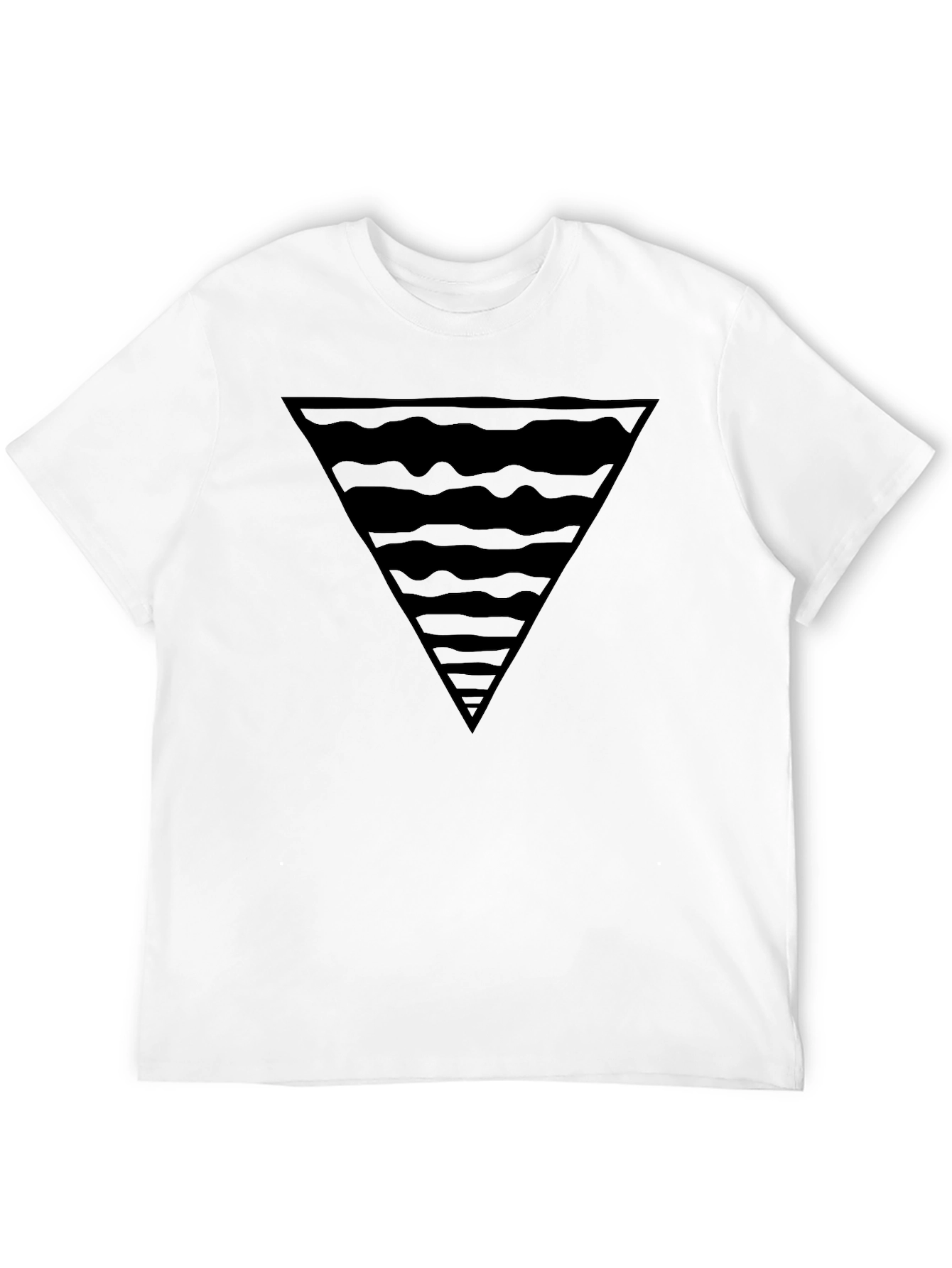 Modern Black Triangle Wave Graphic T-Shirt