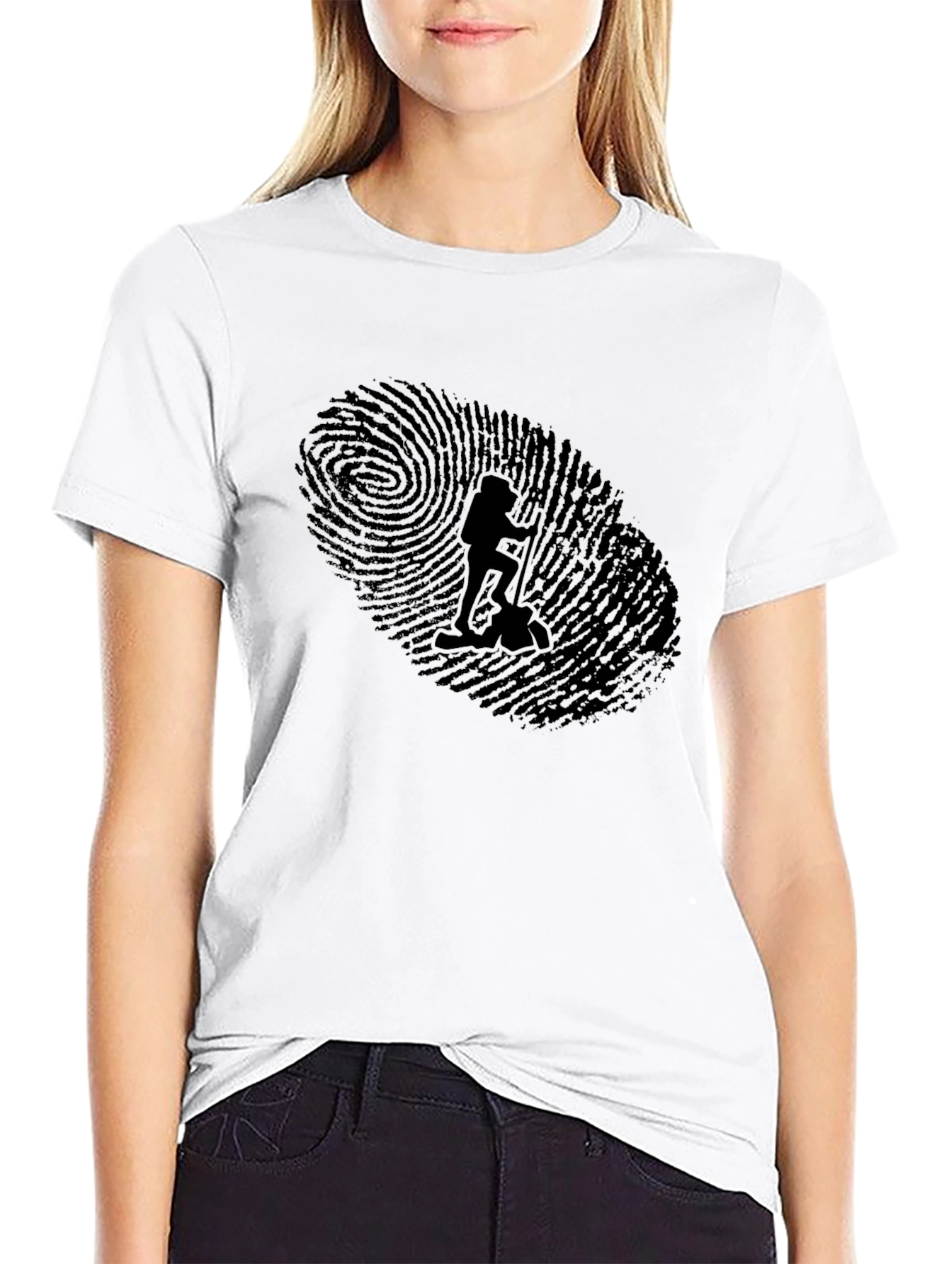 Black Fingerprint Hiker Graphic Tee