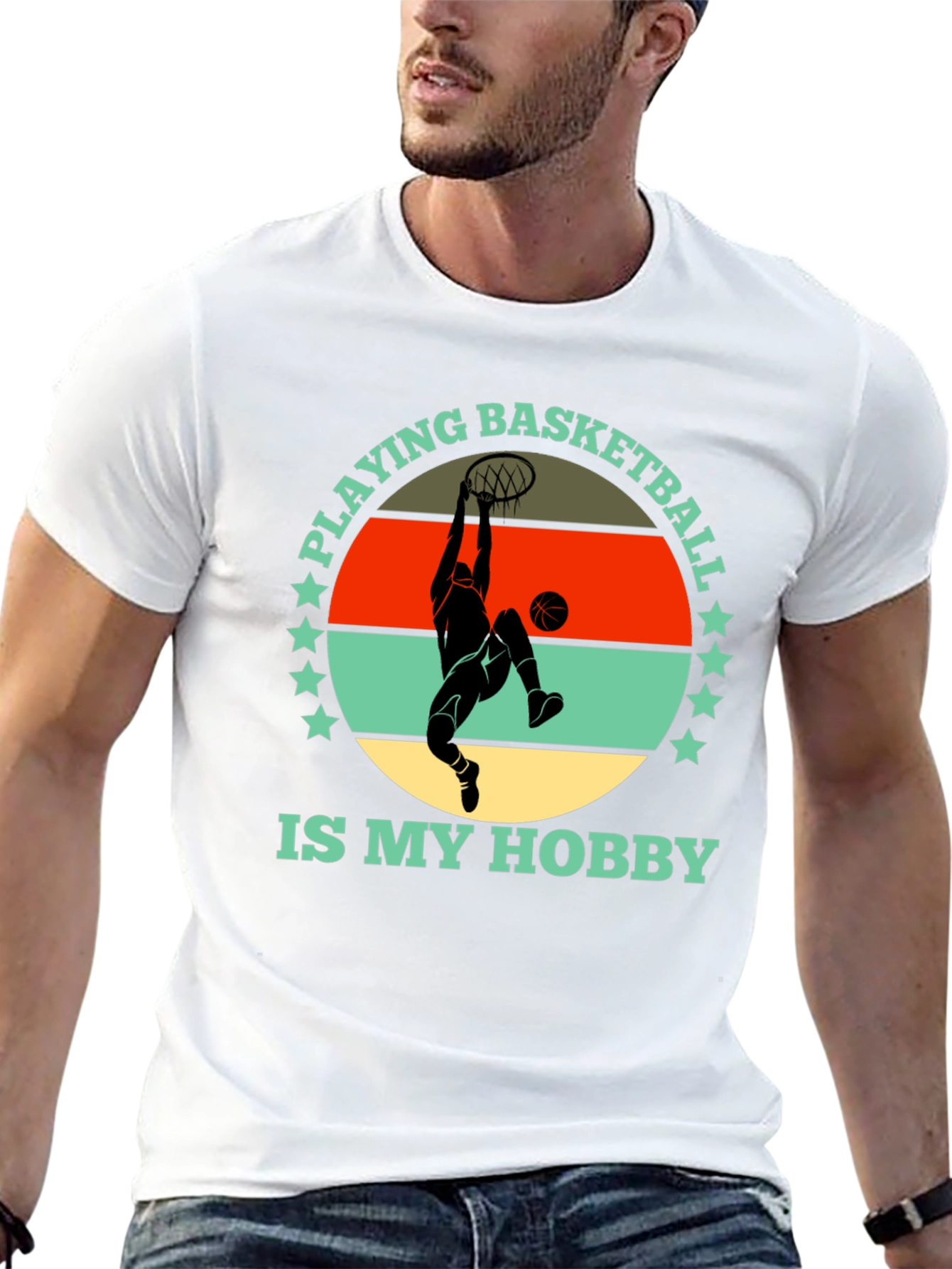 Basketball Hobby Graphic Tee - Stylish Cotton T-Shirt