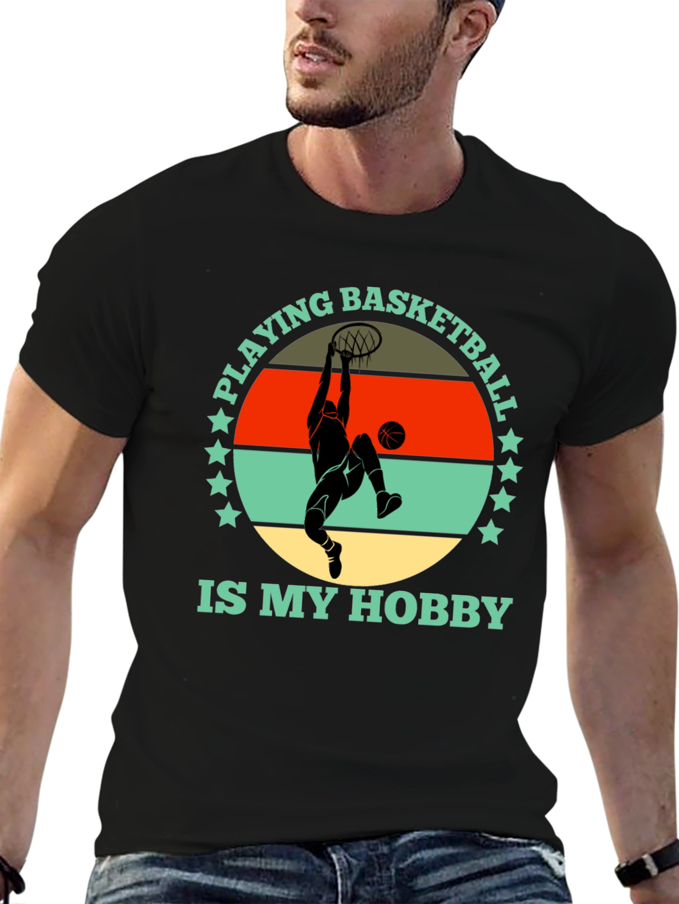 Basketball Hobby Graphic Tee - Stylish Cotton T-Shirt