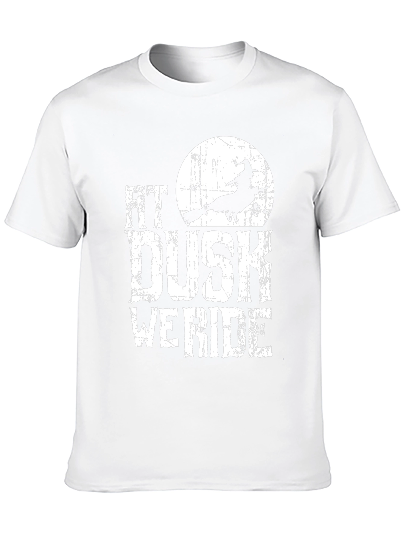 At Dusk We Ride T-Shirt - Halloween Witch Silhouette