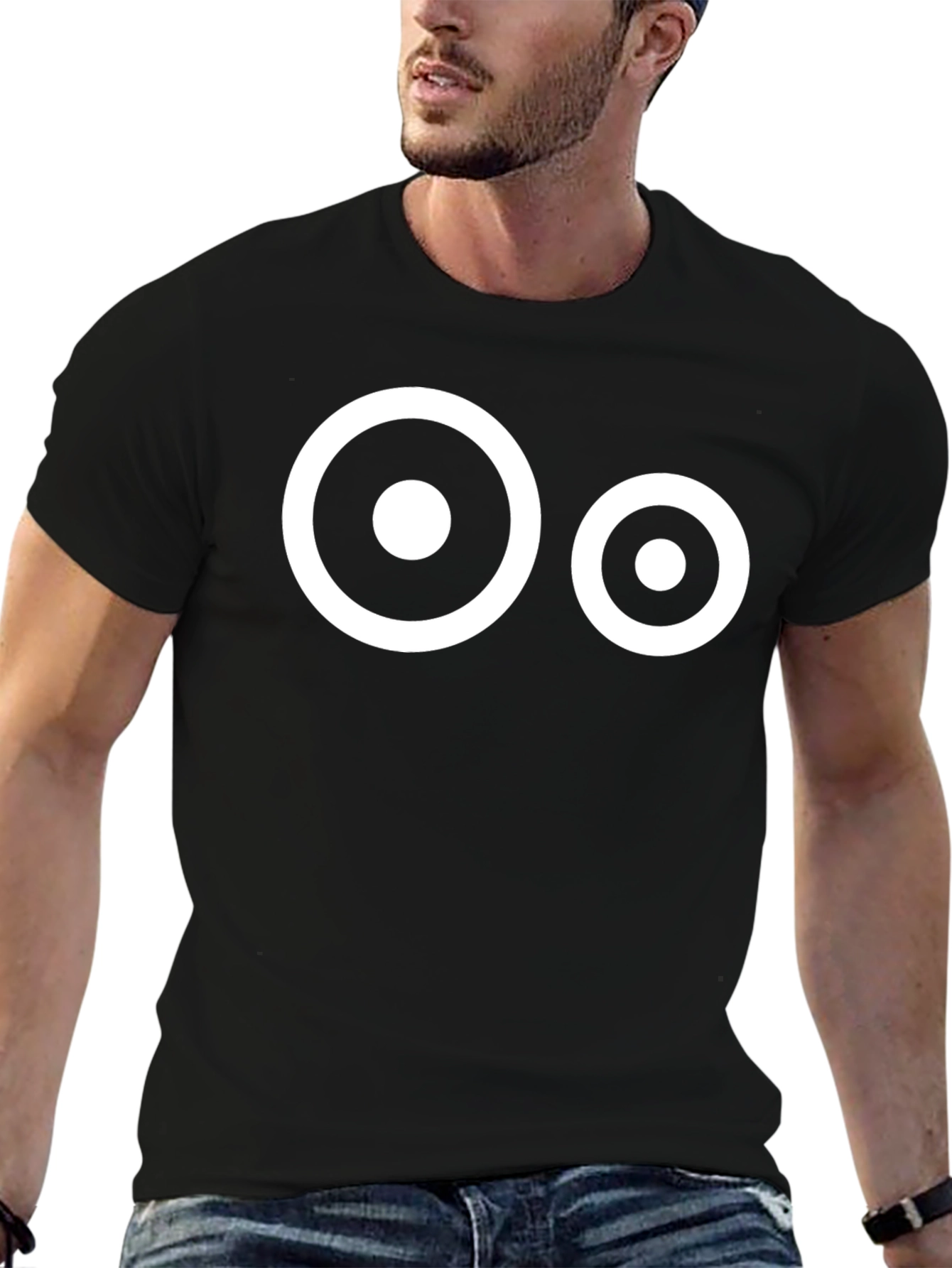 Bullseye Graphic Tee - Black Crew Neck