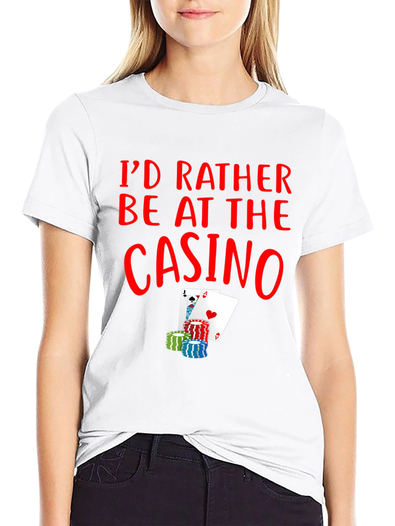 Casino T-Shirt - Poker Cards and Chips