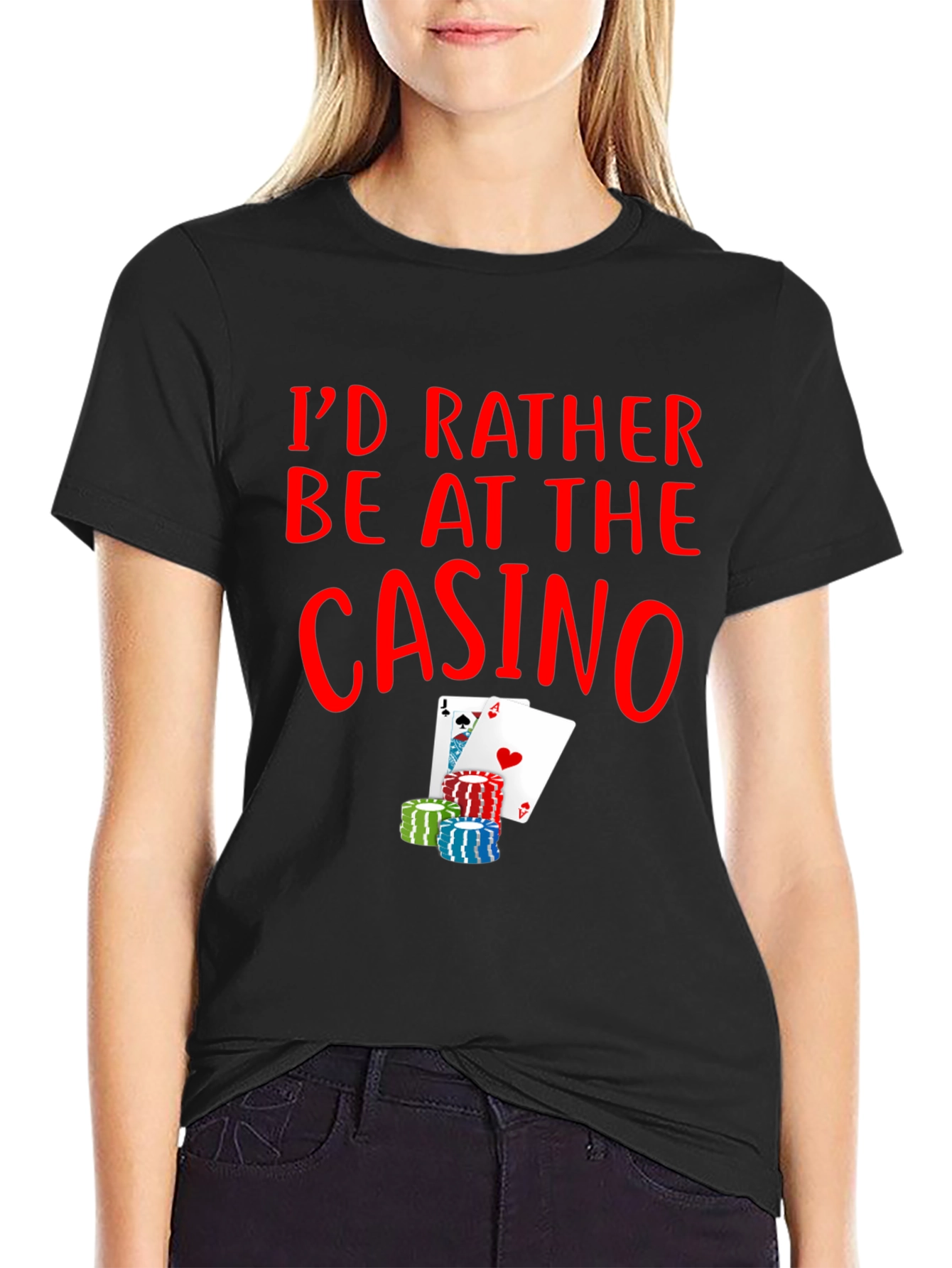 Casino T-Shirt - Poker Cards and Chips