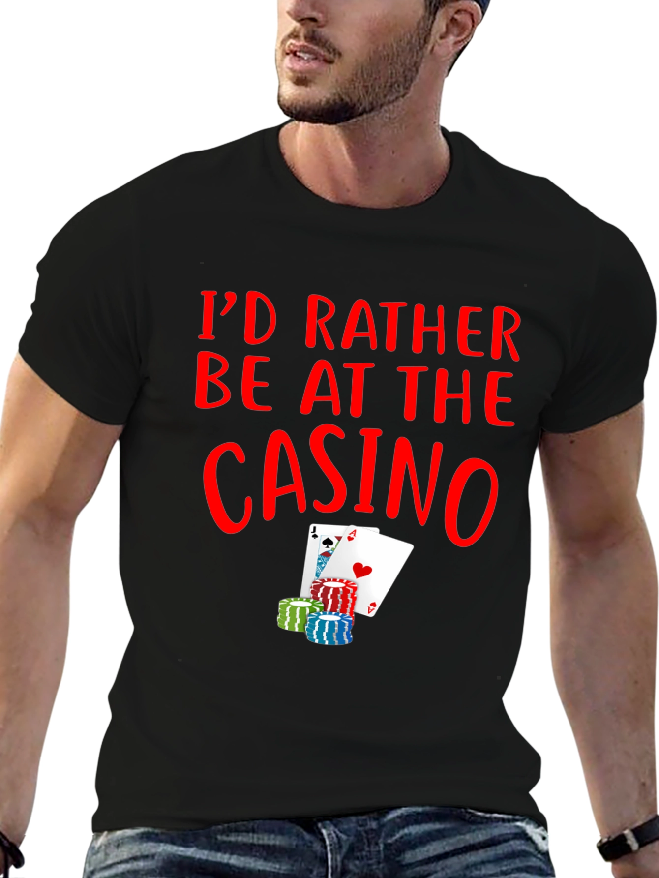 Casino T-Shirt - Poker Cards and Chips