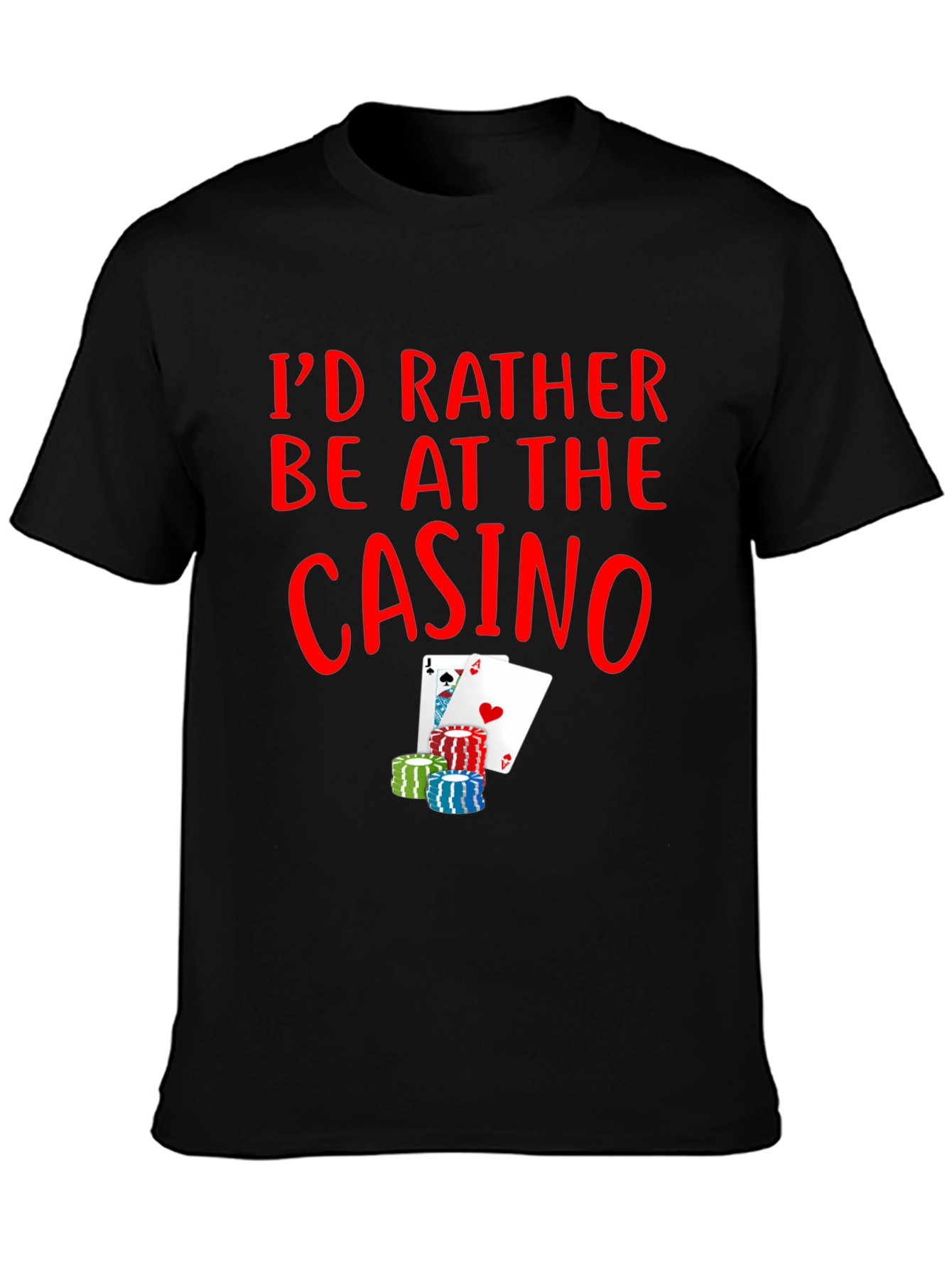 Casino T-Shirt - Poker Cards and Chips