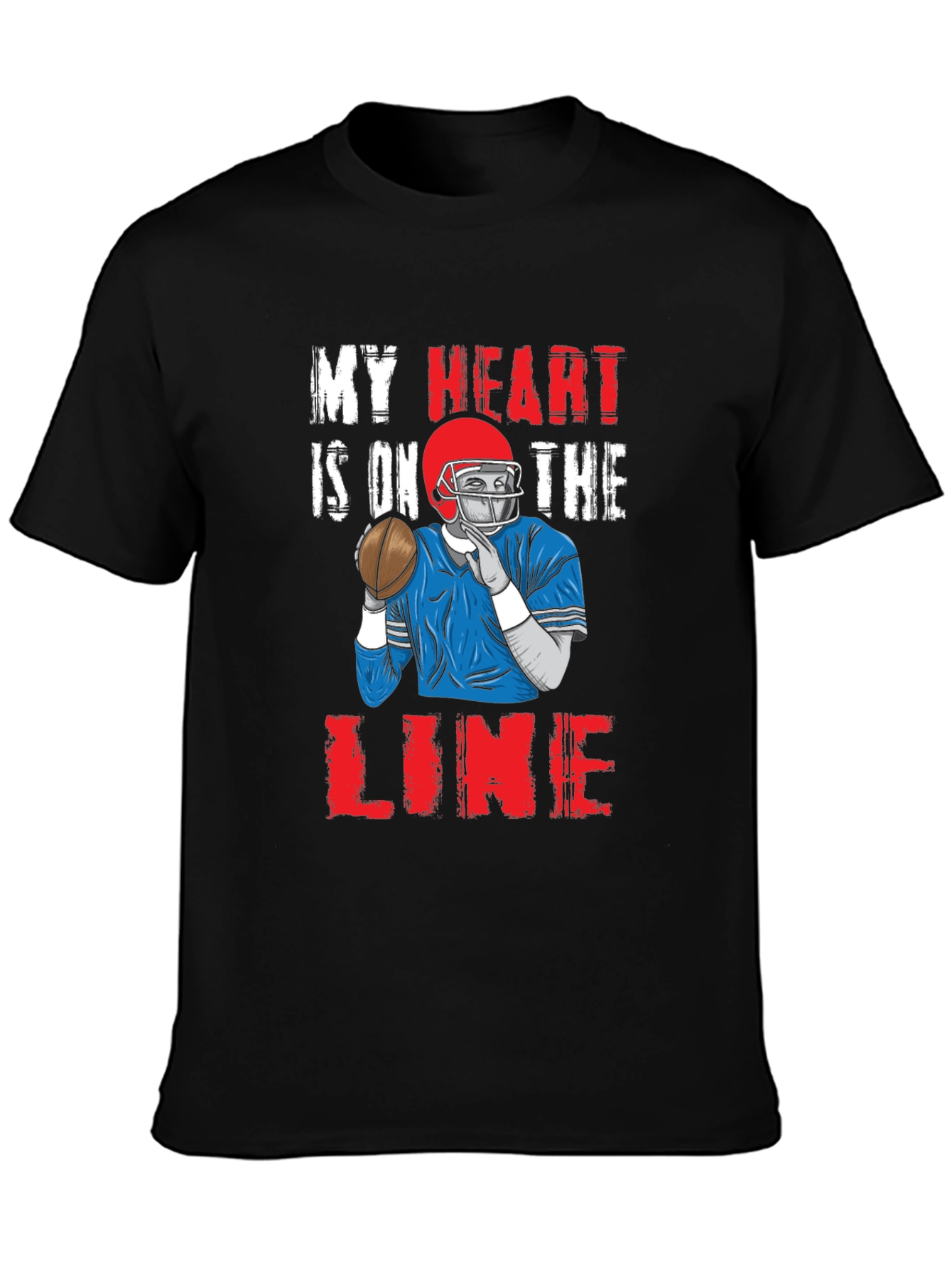 My Heart is On The Line Football Graphic Tee