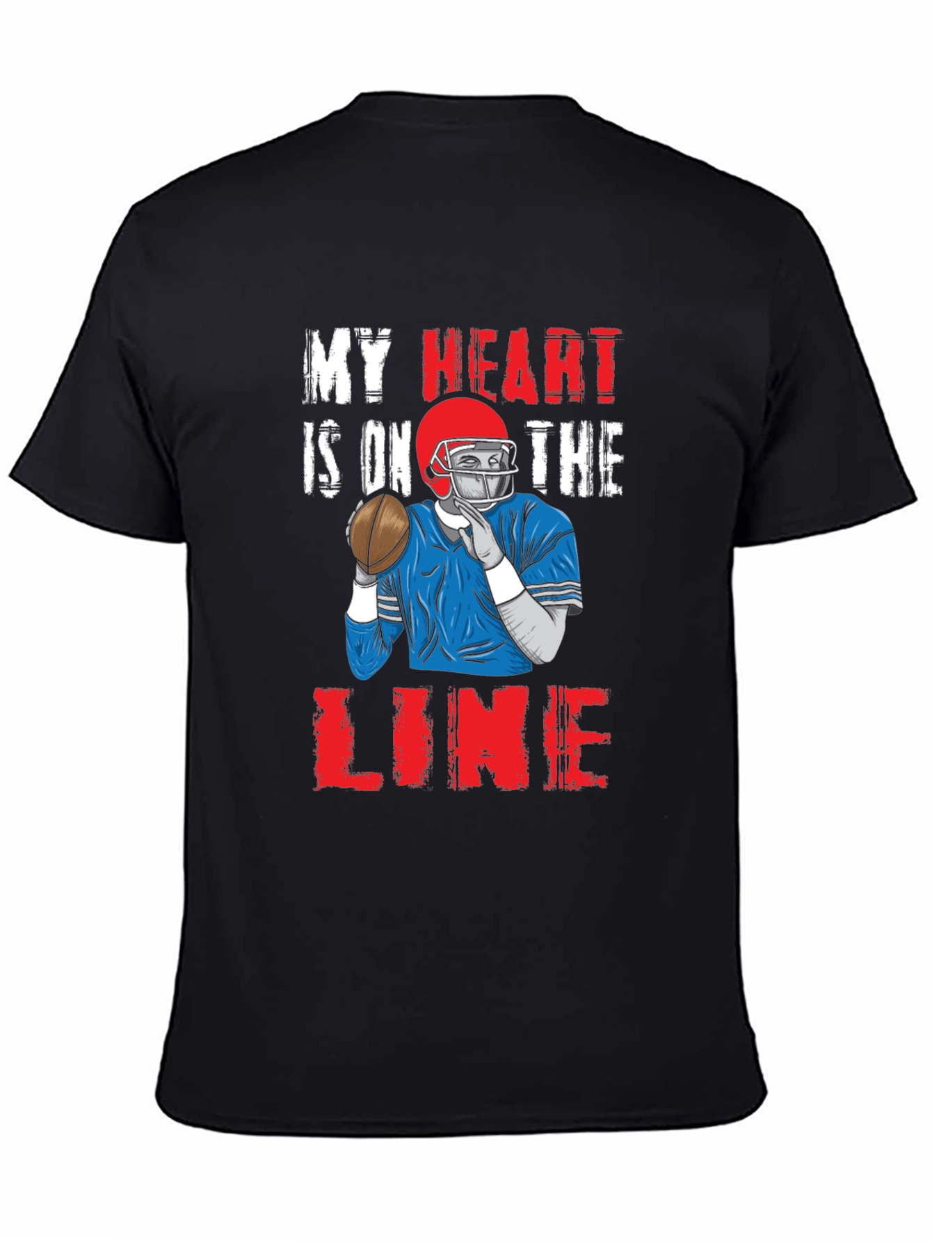 My Heart is On The Line Football Graphic Tee